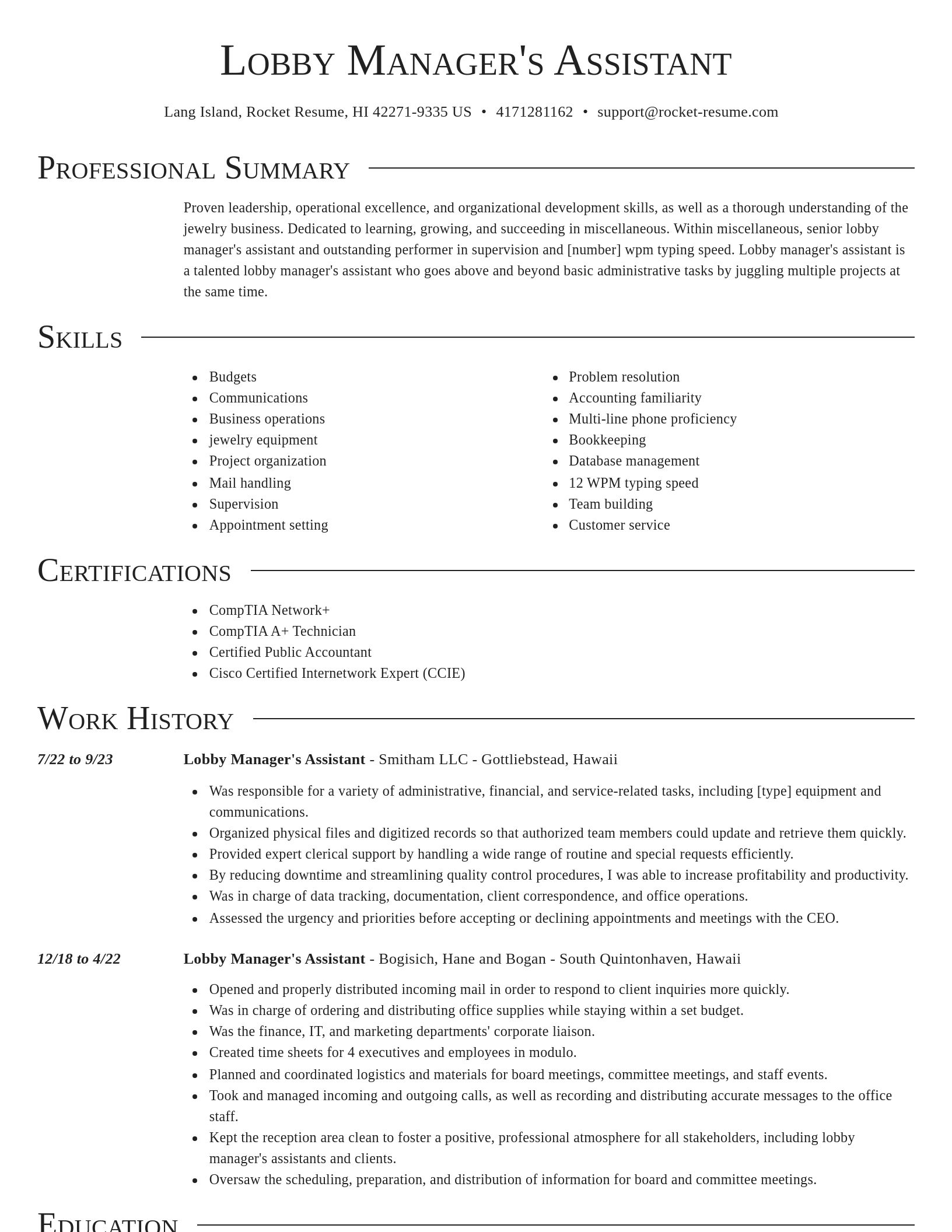 Director resume template