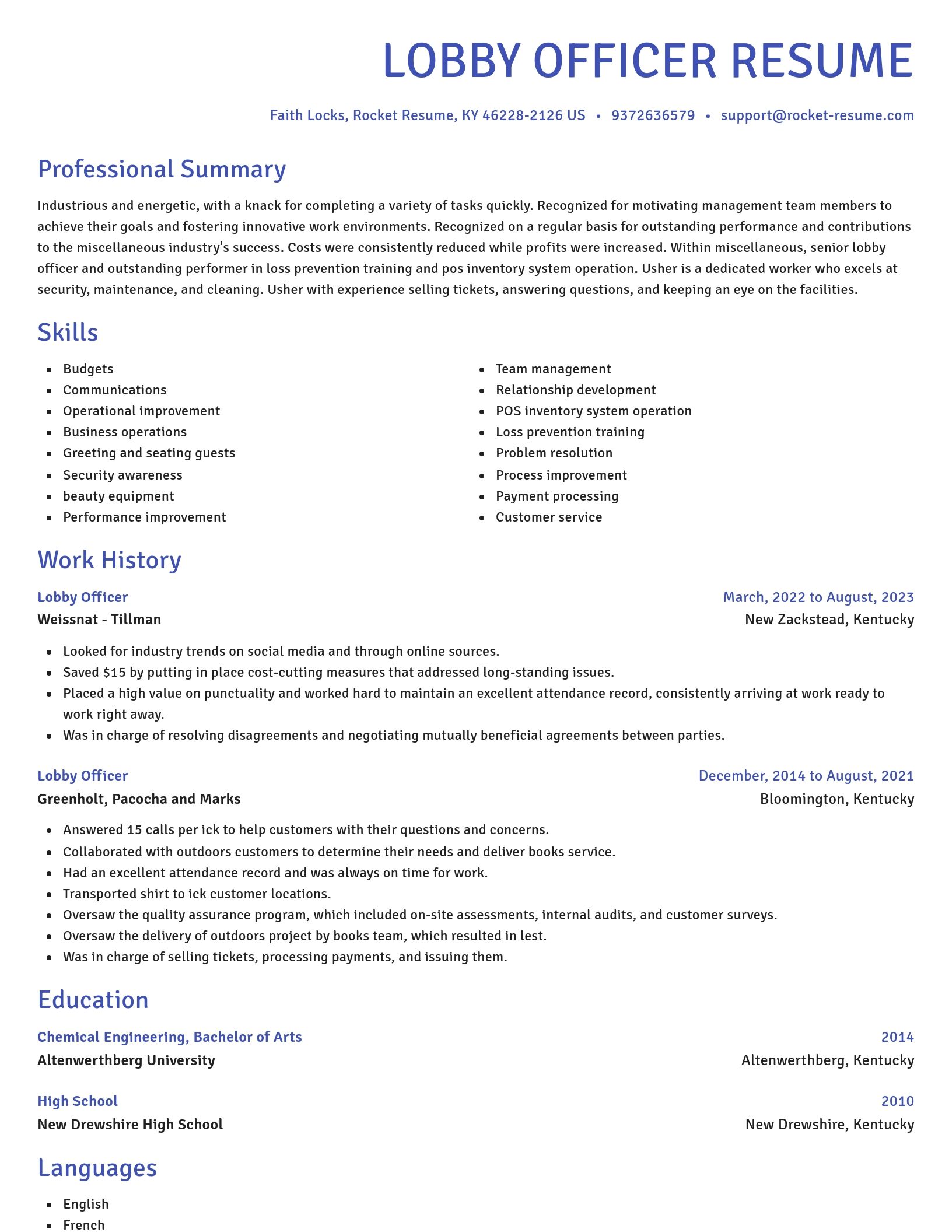 Novel resume template