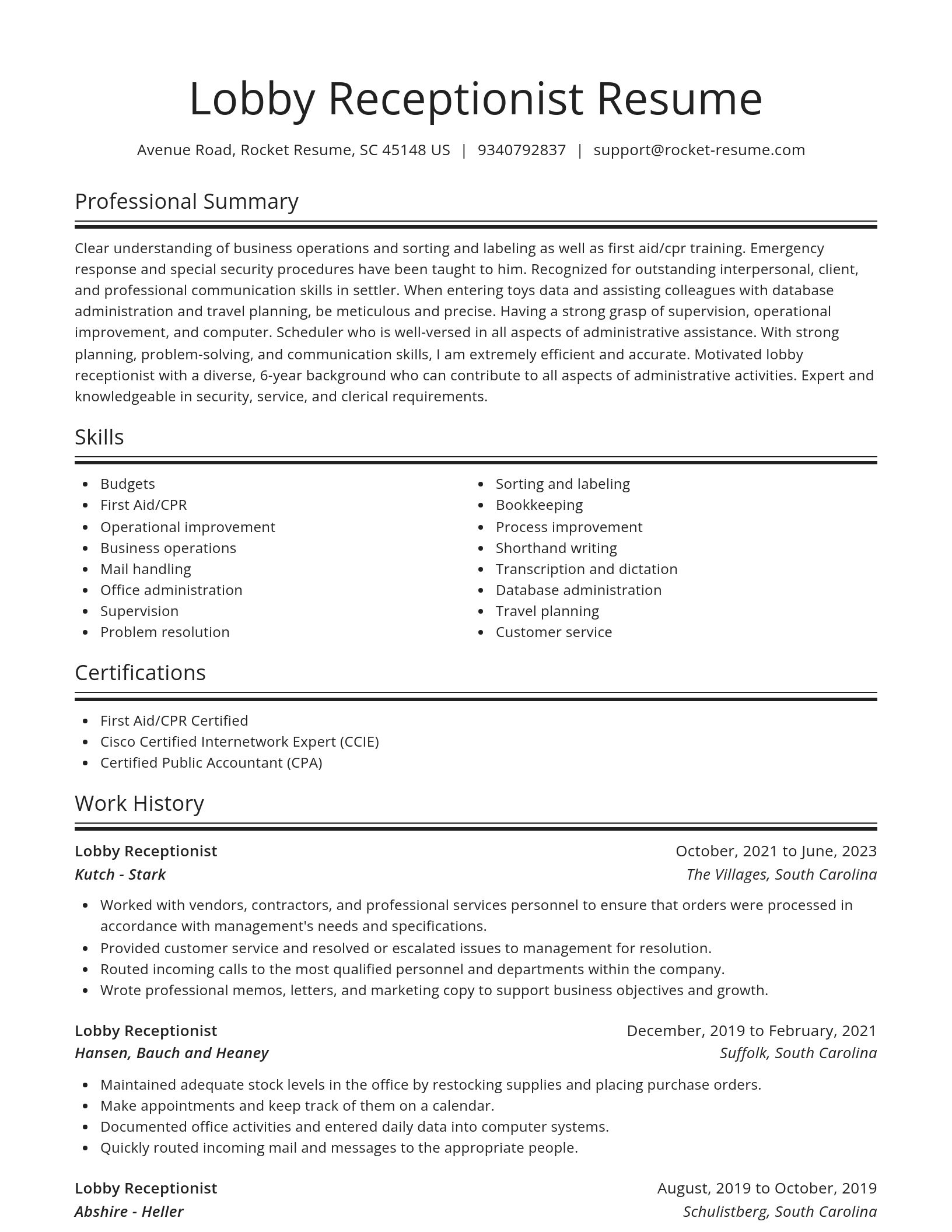 Spotlight resume template