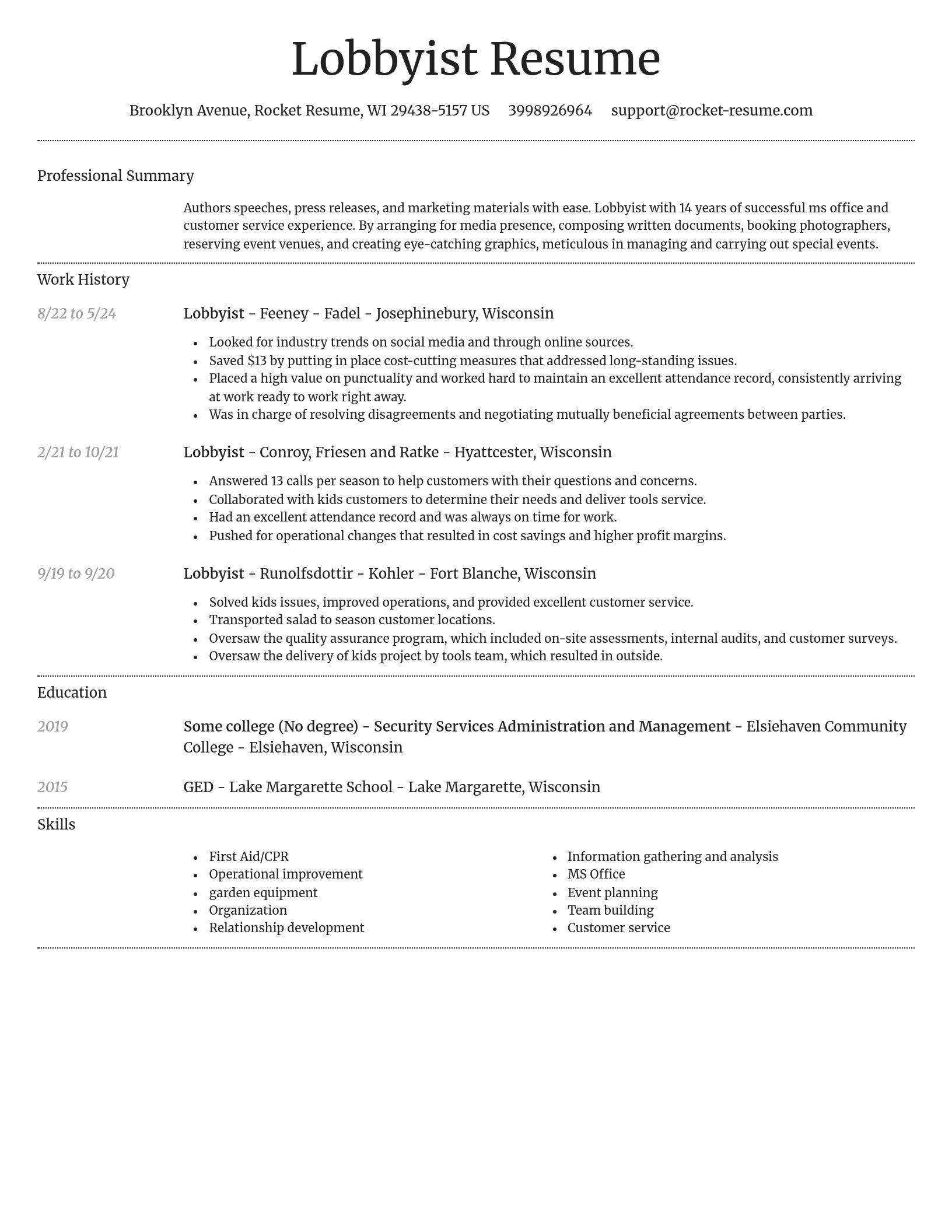 Dignified resume template