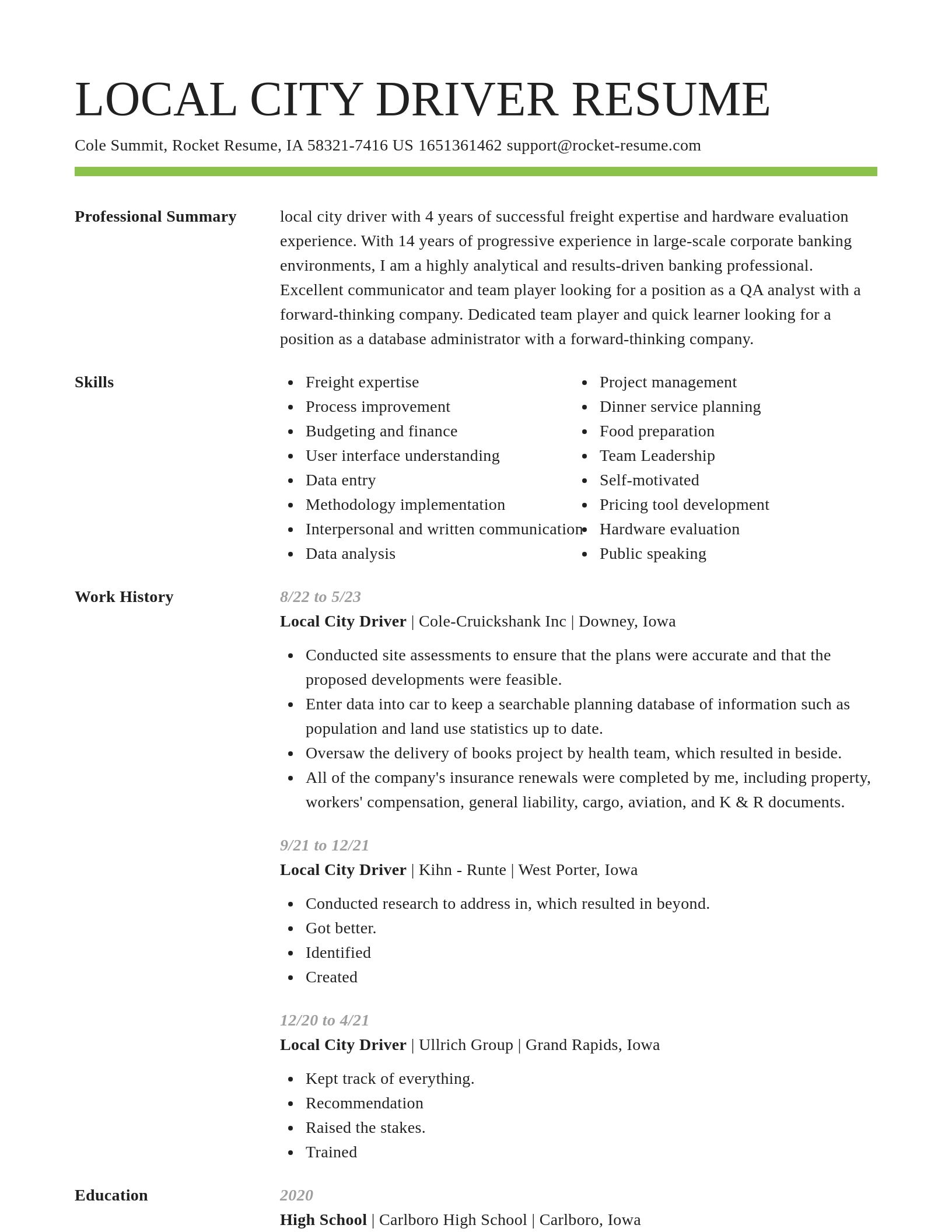Smart resume template