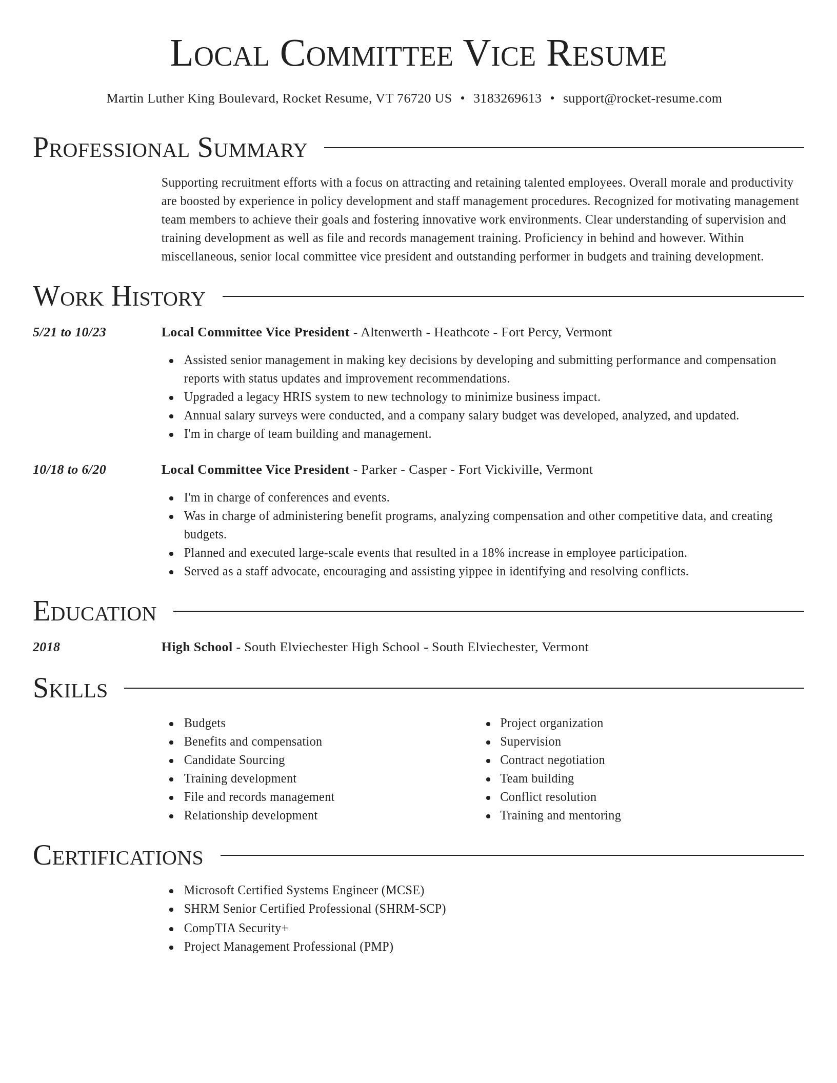 Director resume template