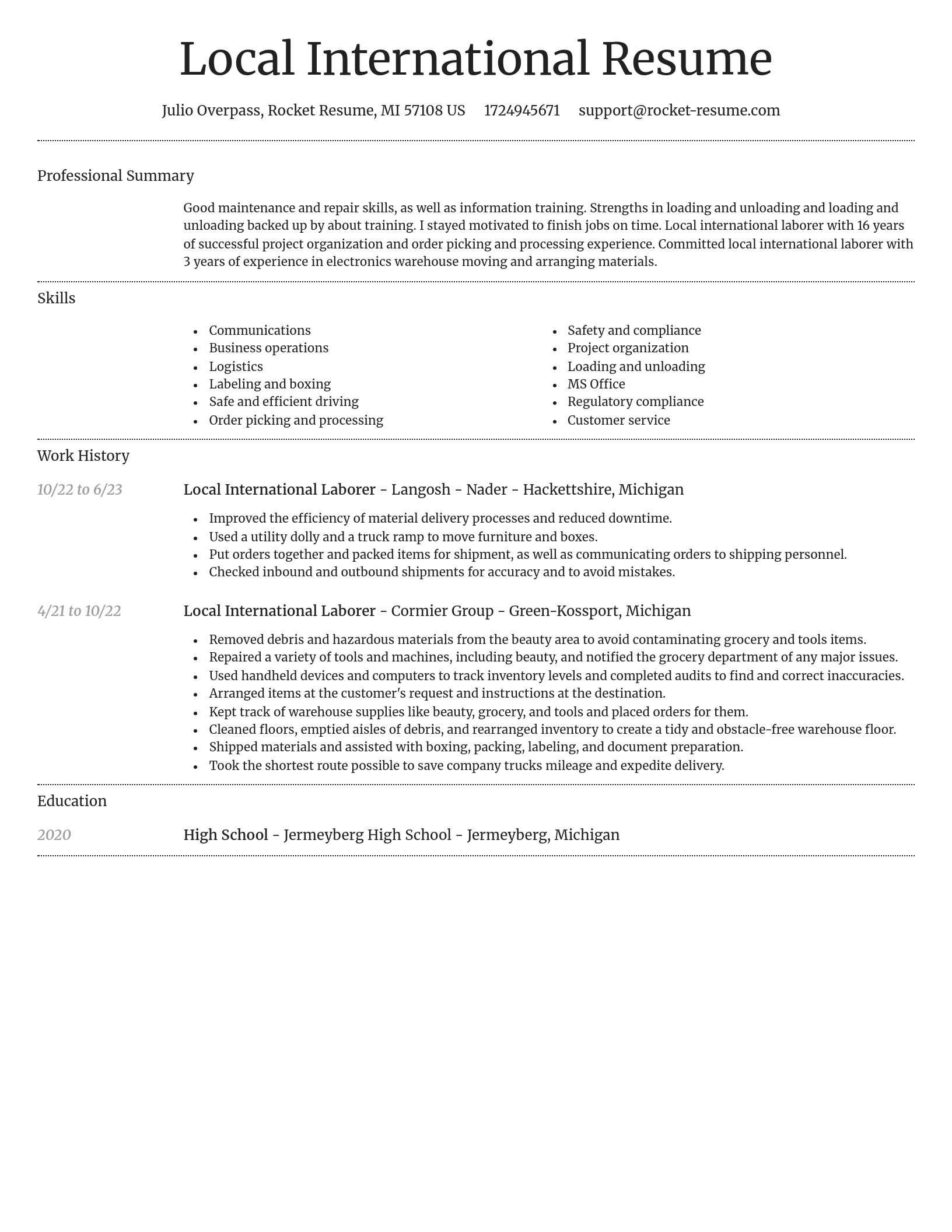 Dignified resume template