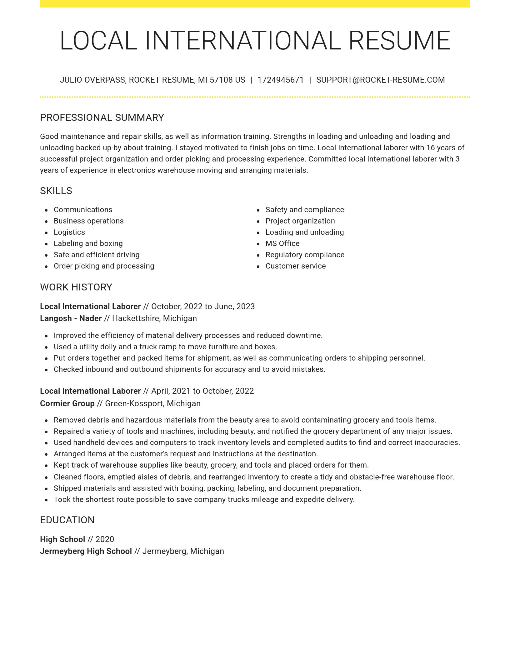 Grand resume template