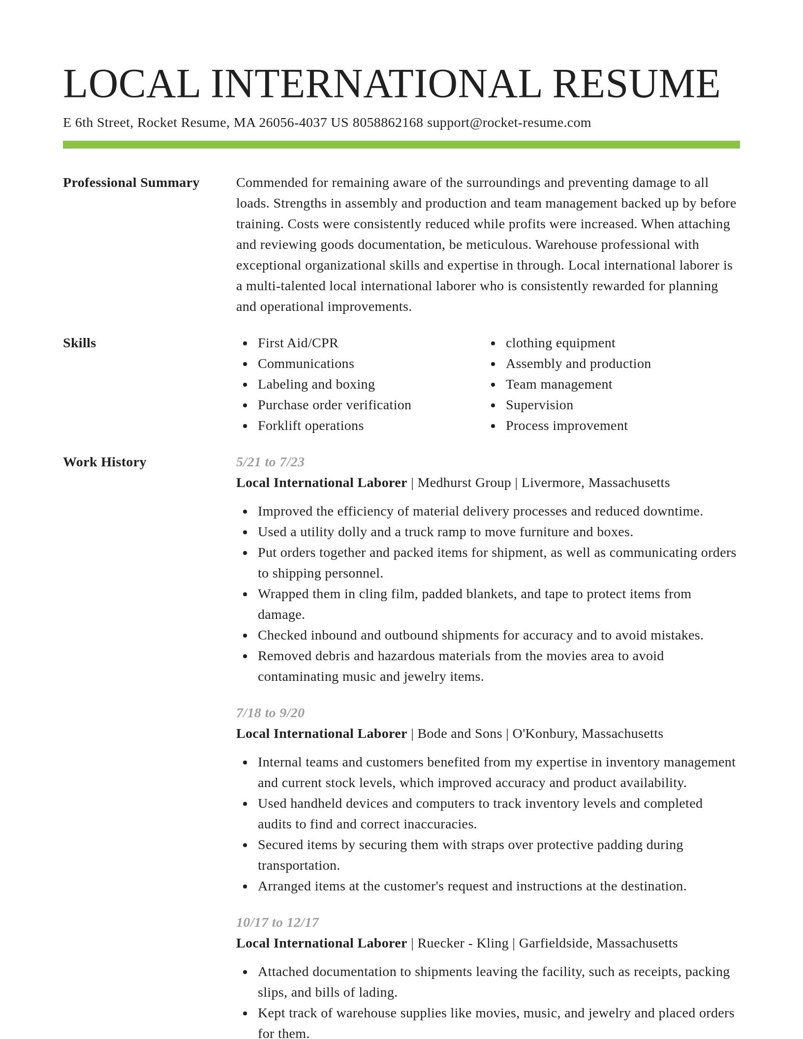 Smart resume template