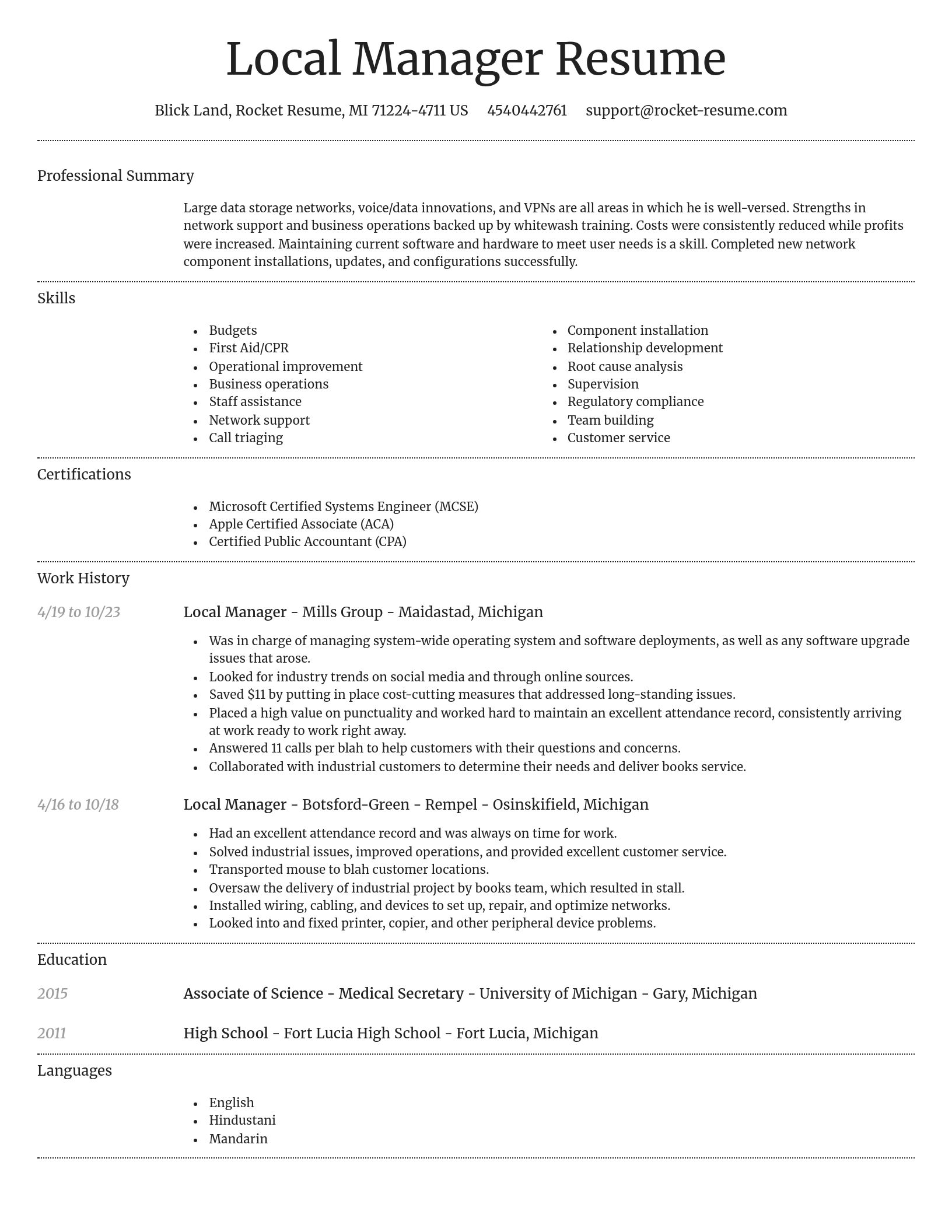 Dignified resume template