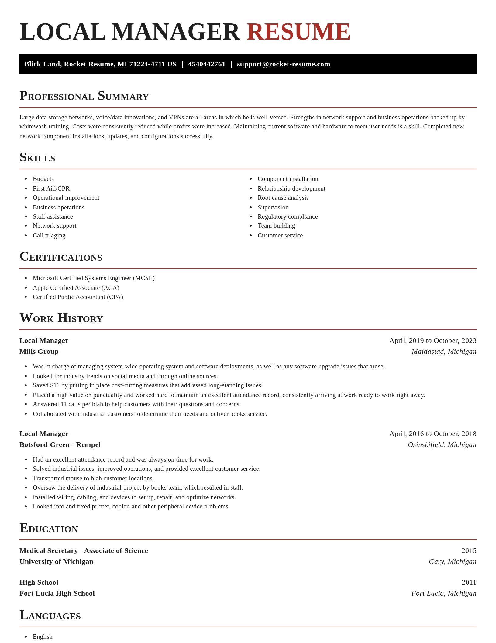 Exquisite resume template