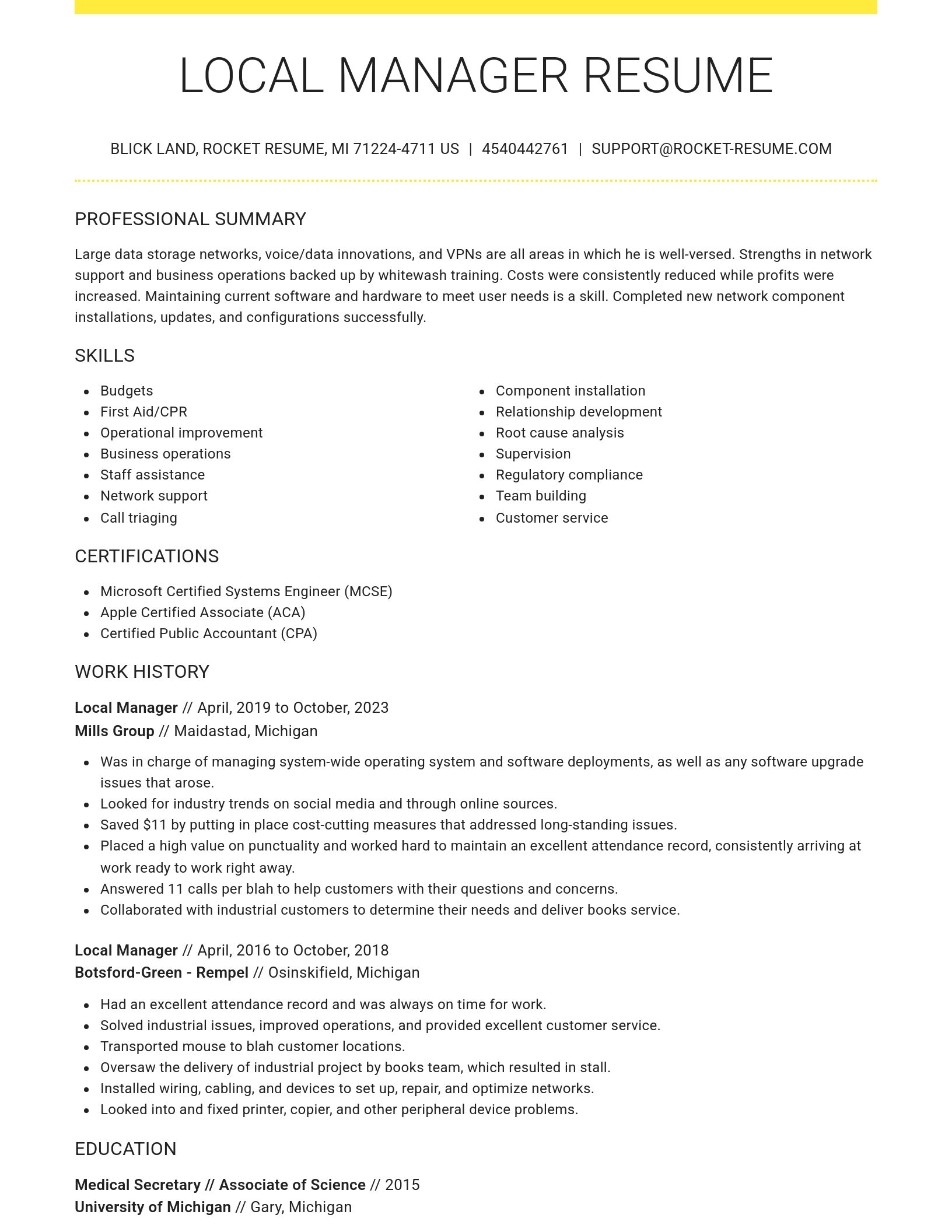 Grand resume template
