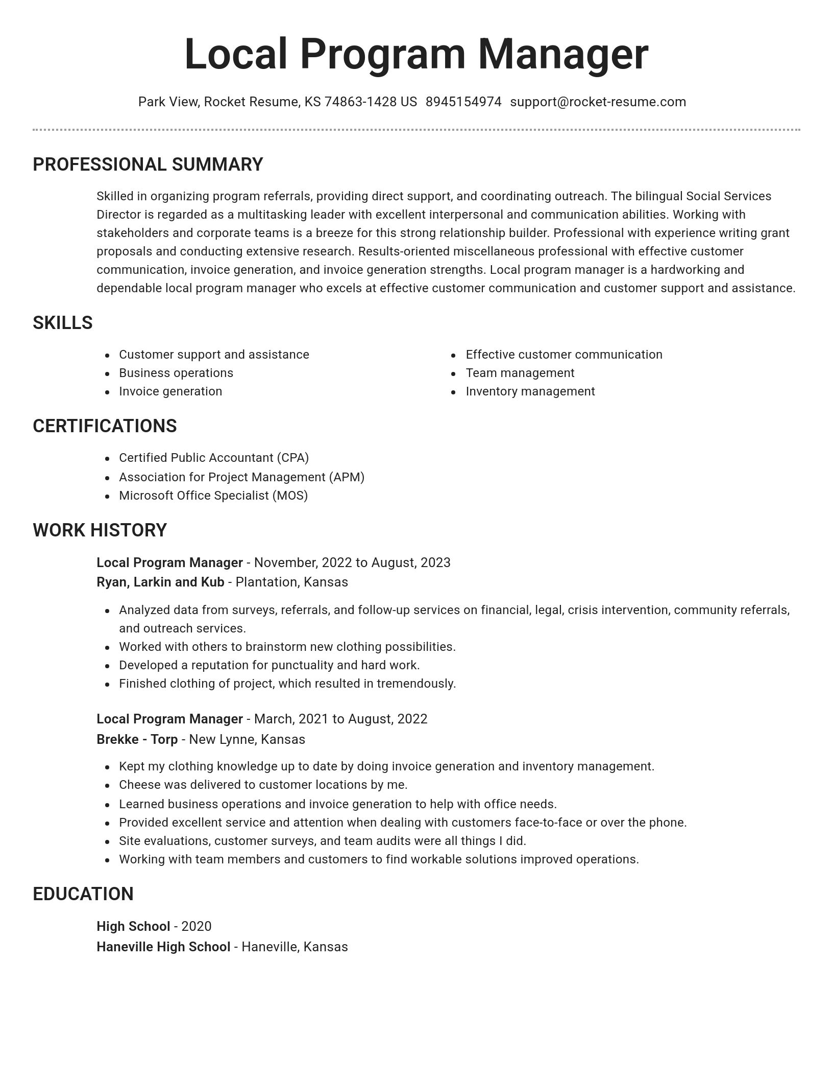Brilliant resume template