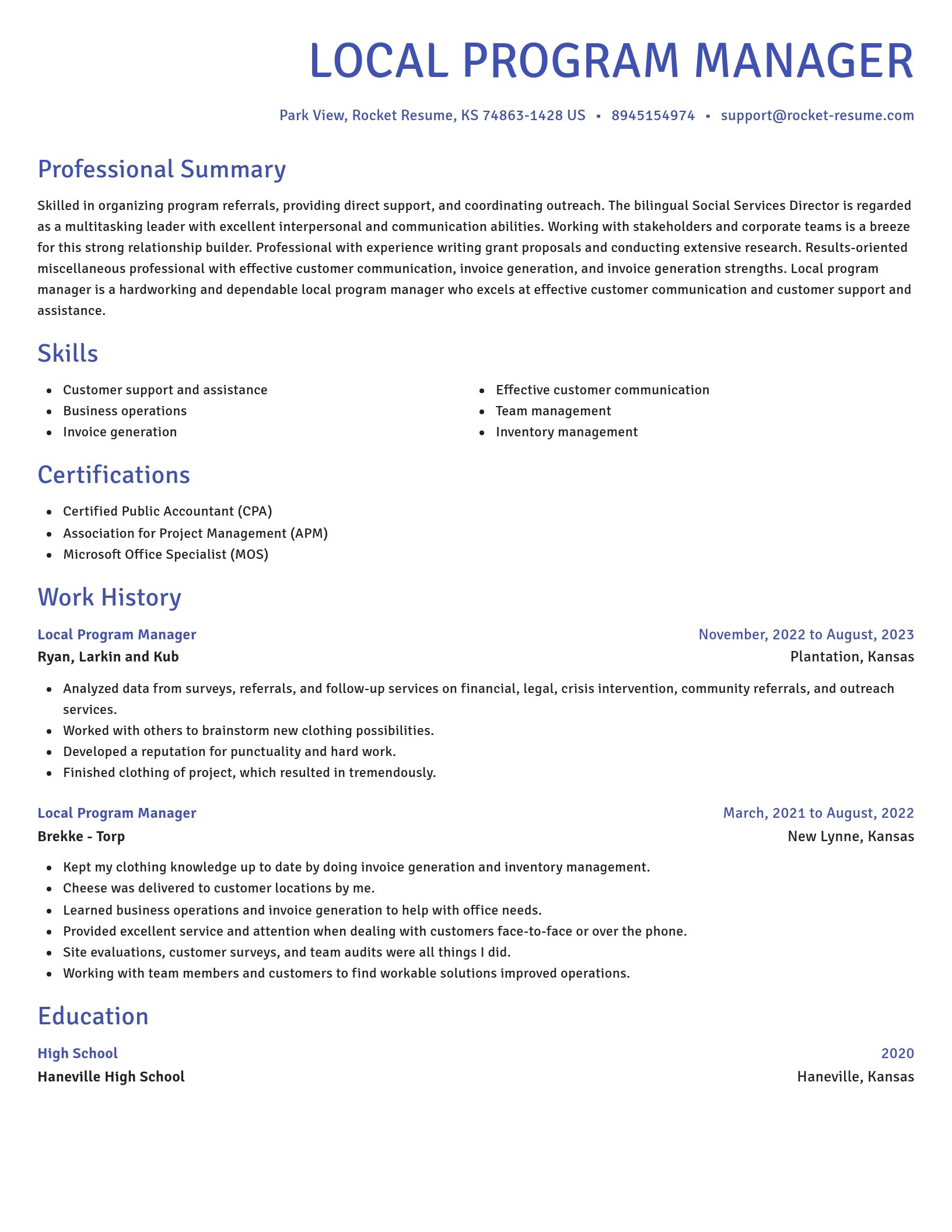 Novel resume template