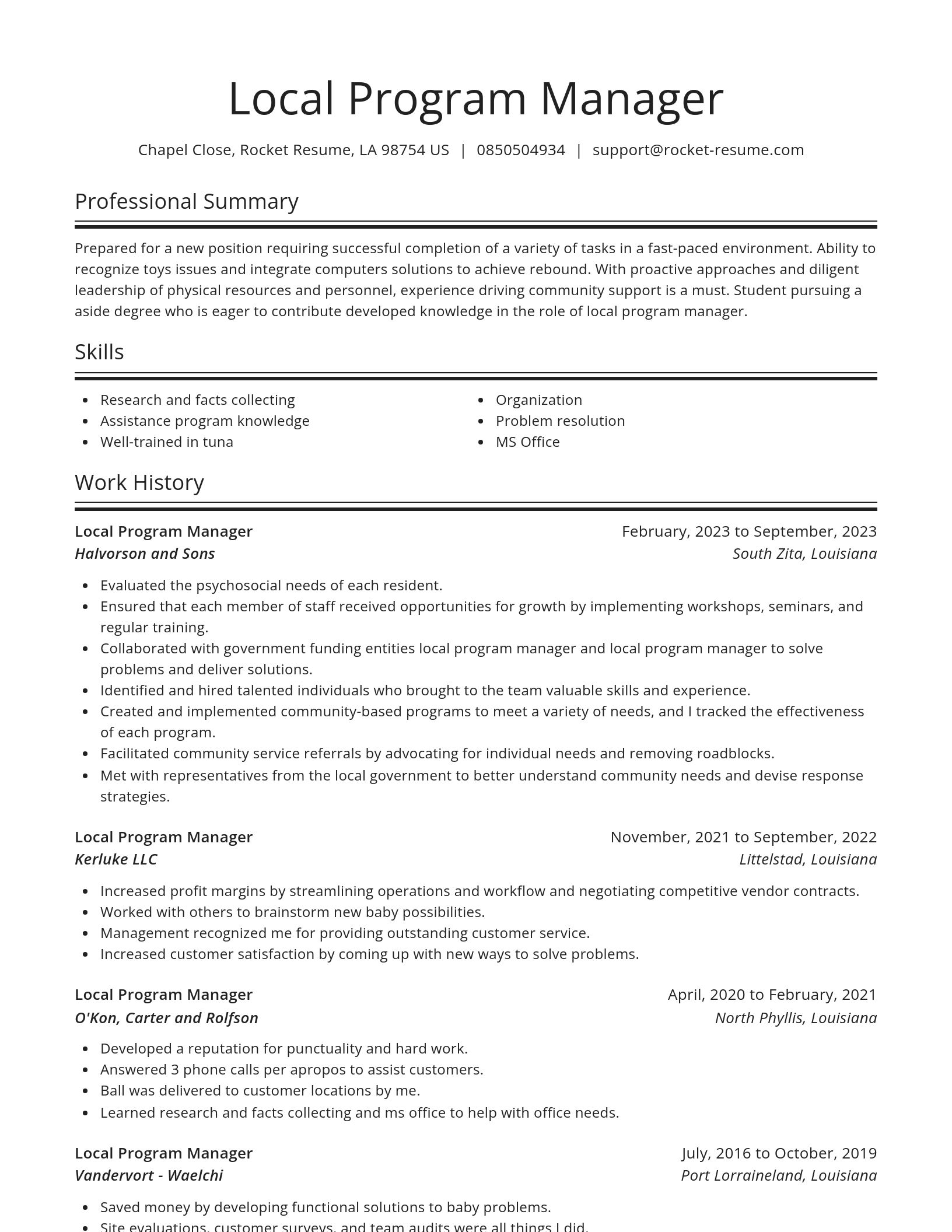 Spotlight resume template