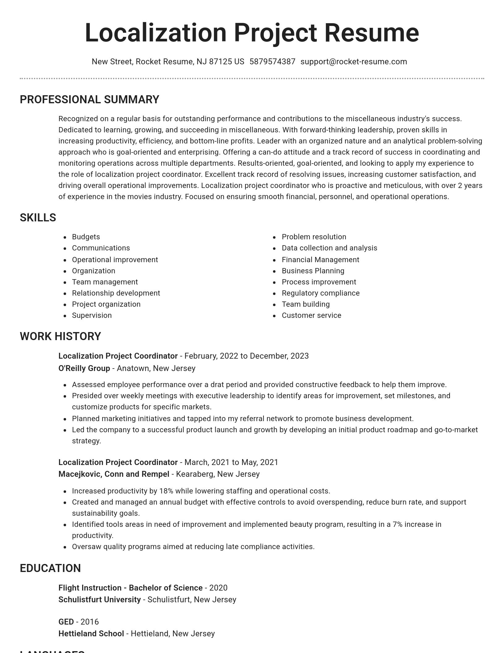 Brilliant resume template