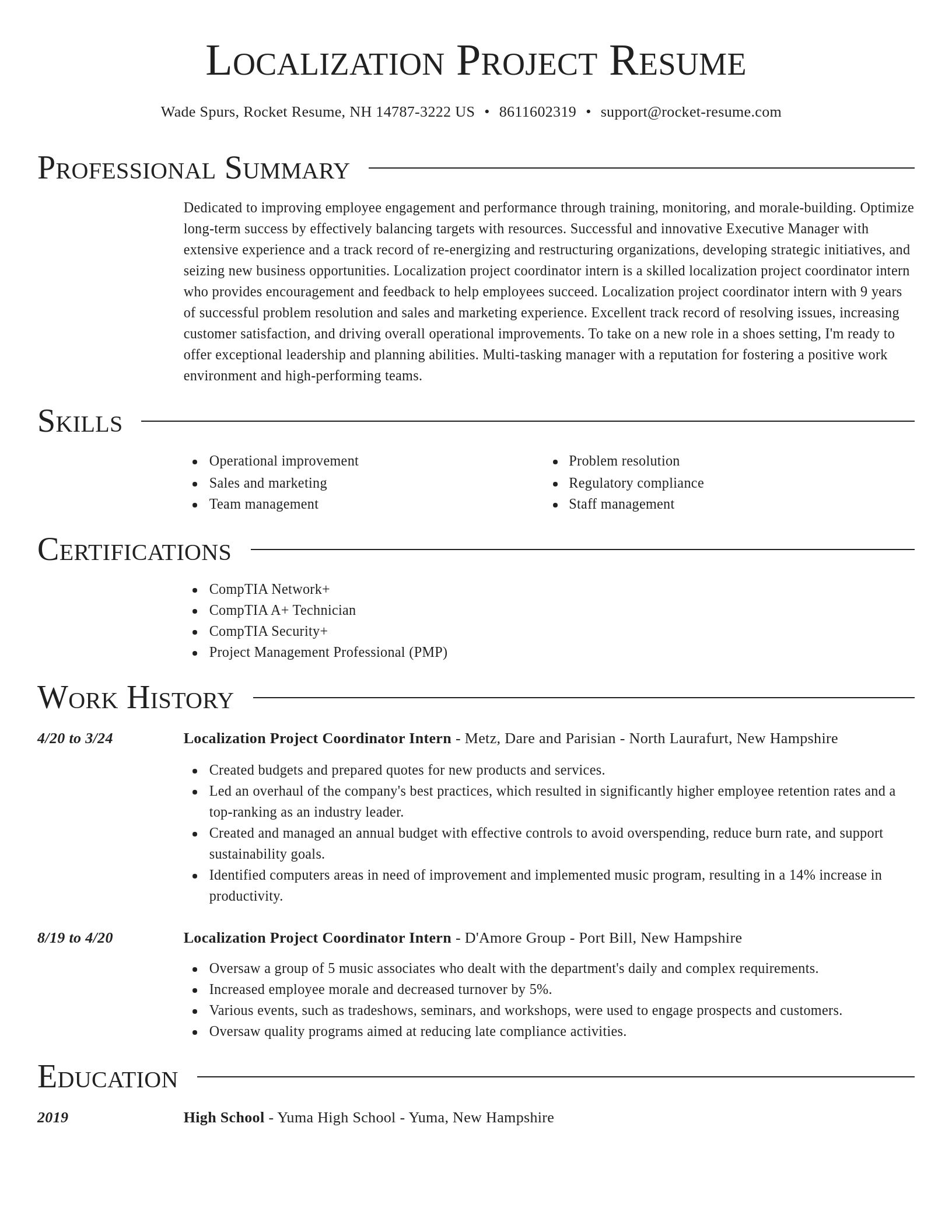 Director resume template