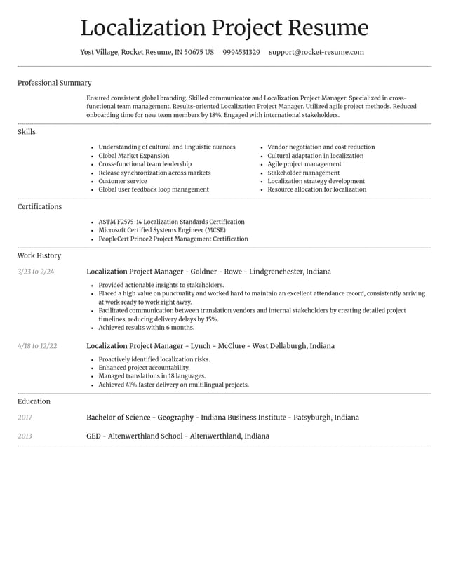 Dignified resume template