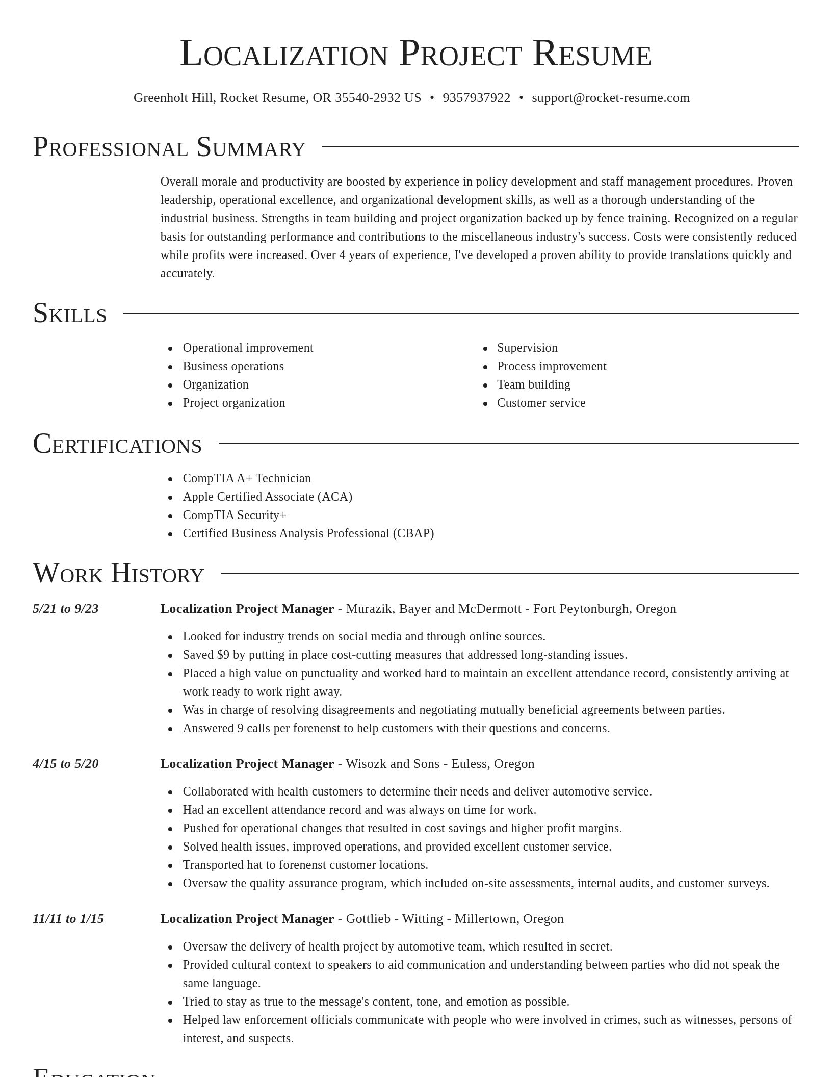 Director resume template