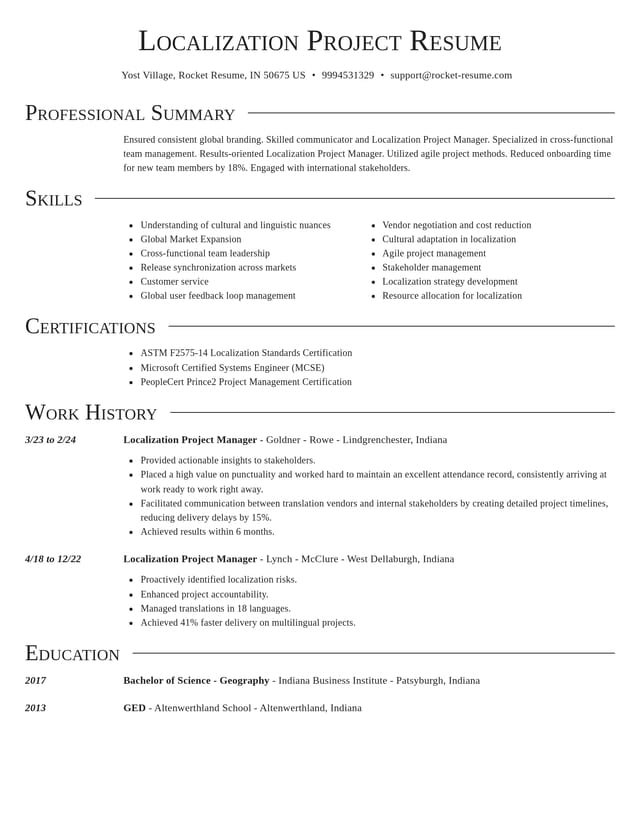 Director resume template