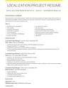 Localization Project Manager resume template