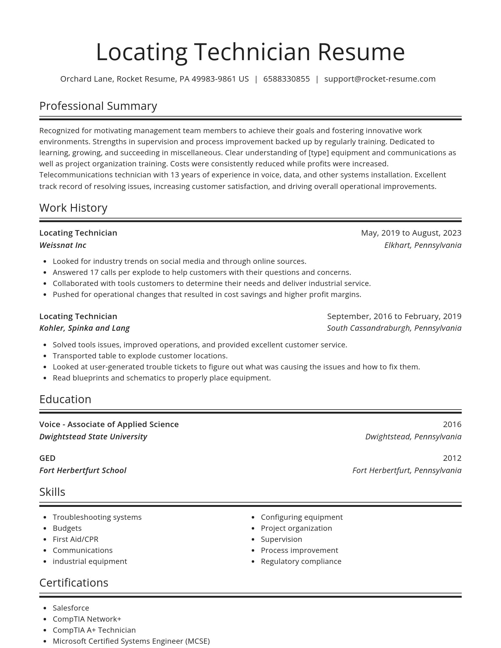 Spotlight resume template