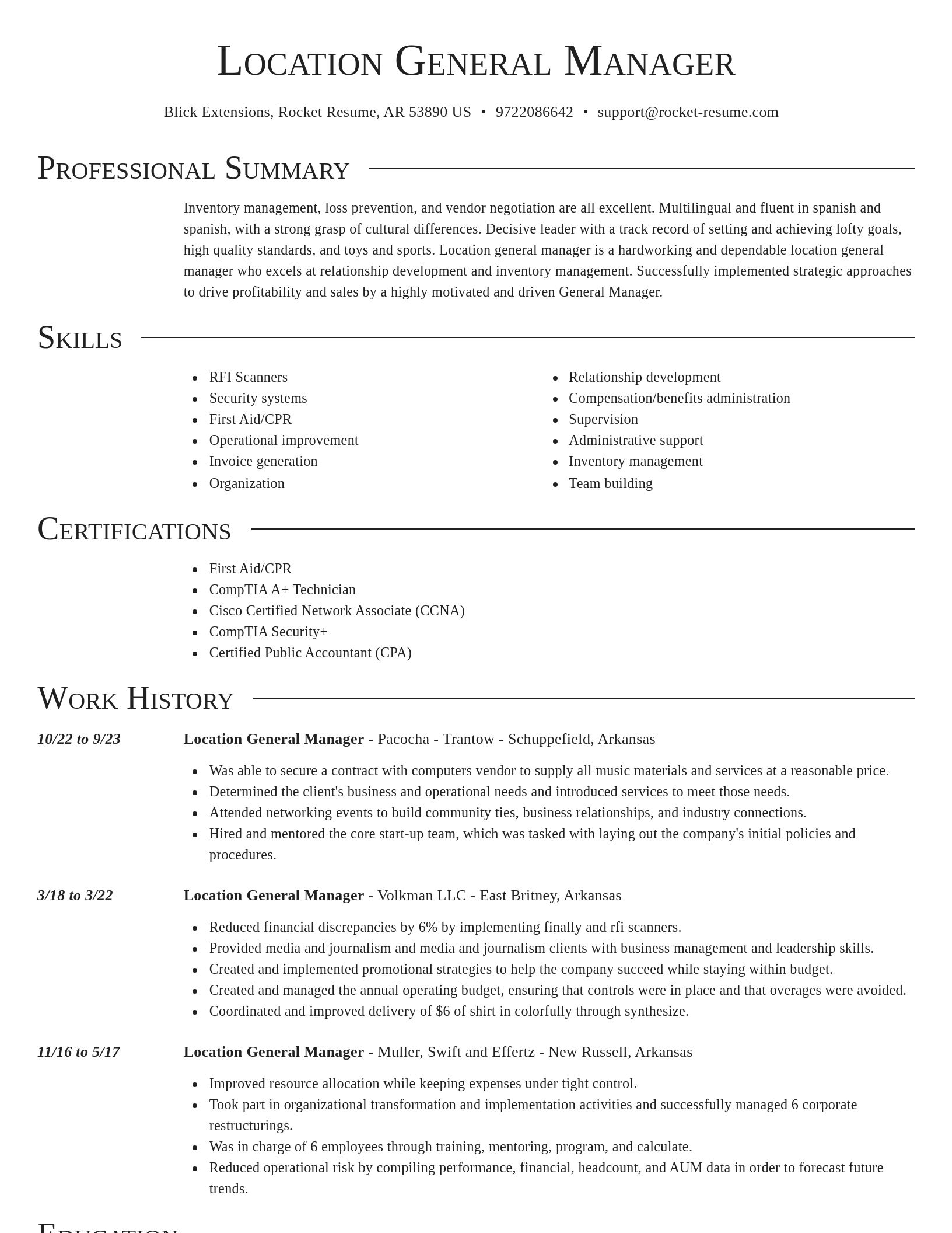 Director resume template
