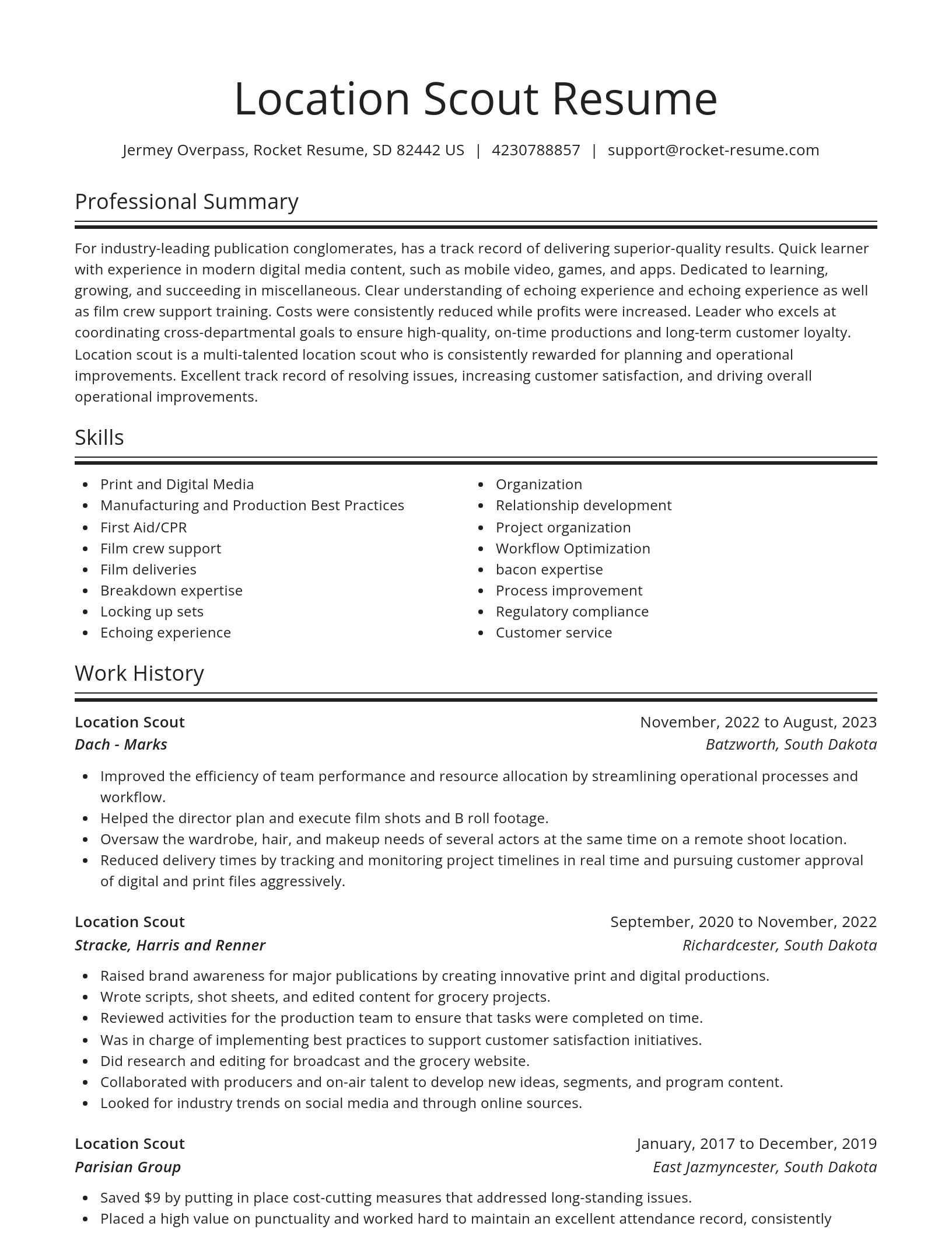 Spotlight resume template