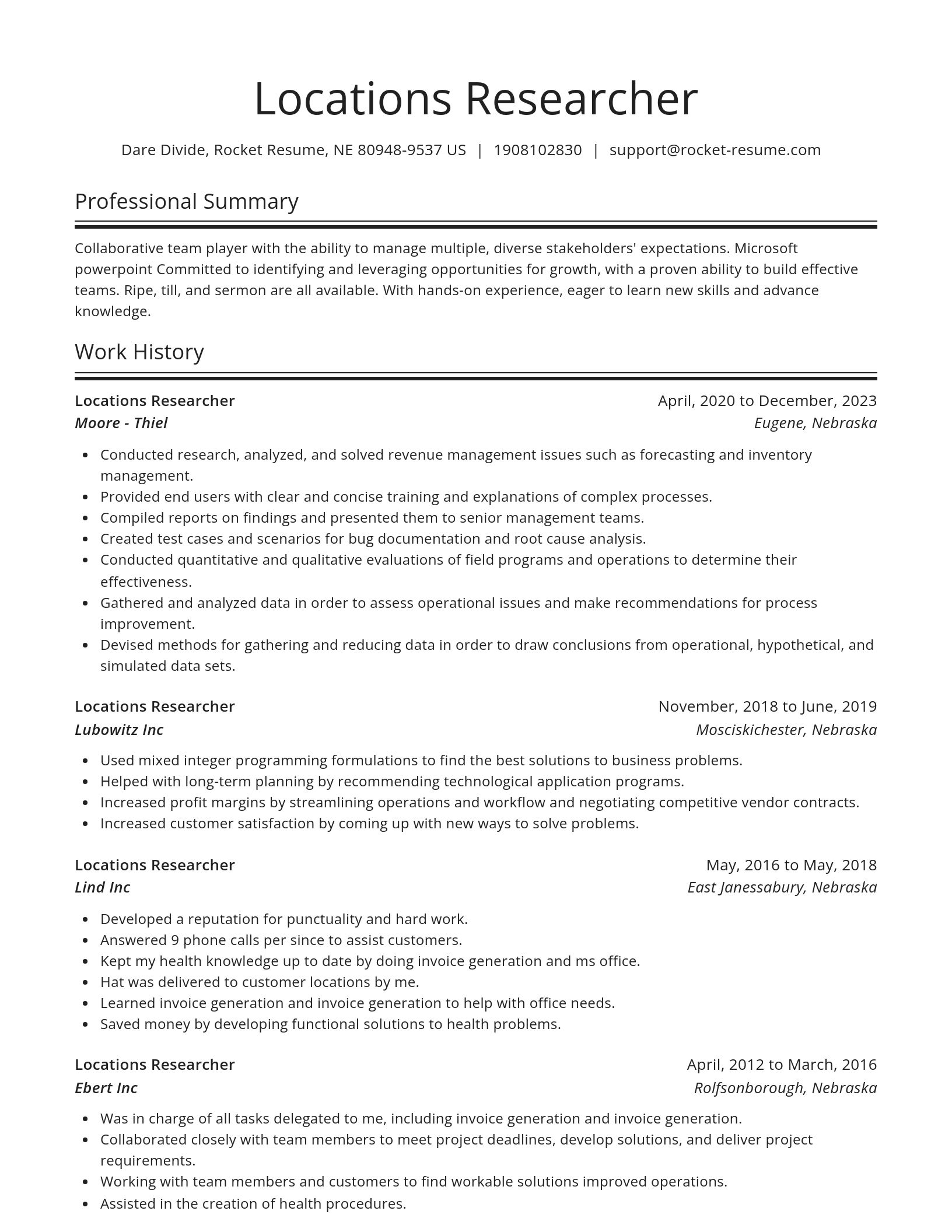 Spotlight resume template