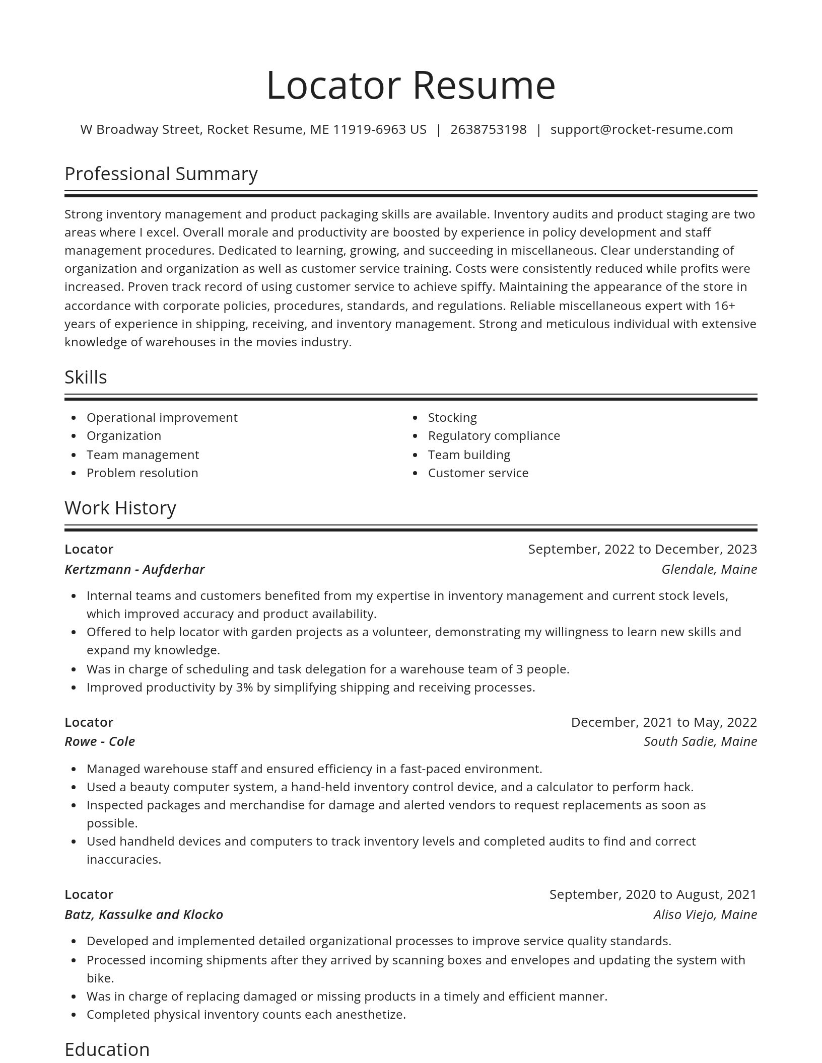 Spotlight resume template