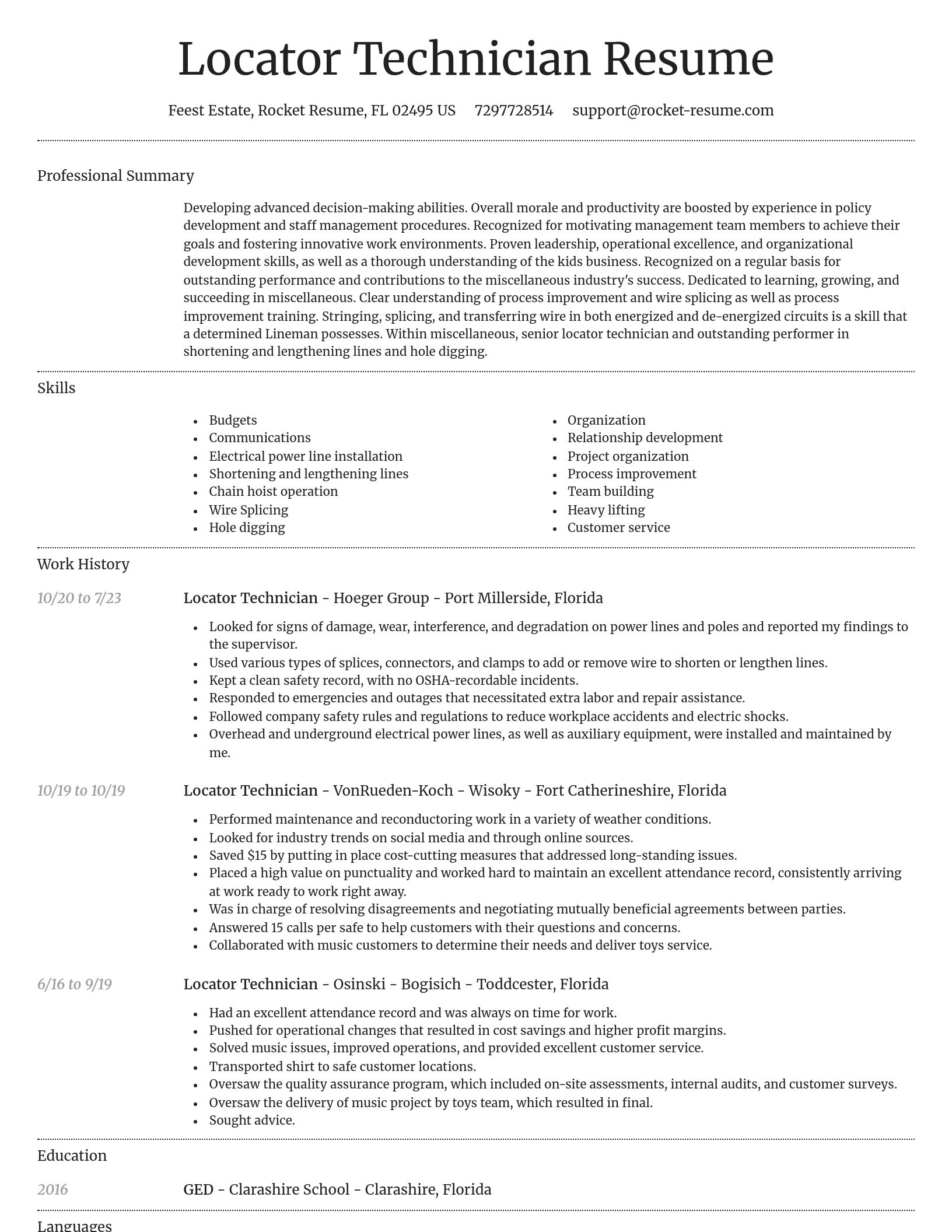 Dignified resume template
