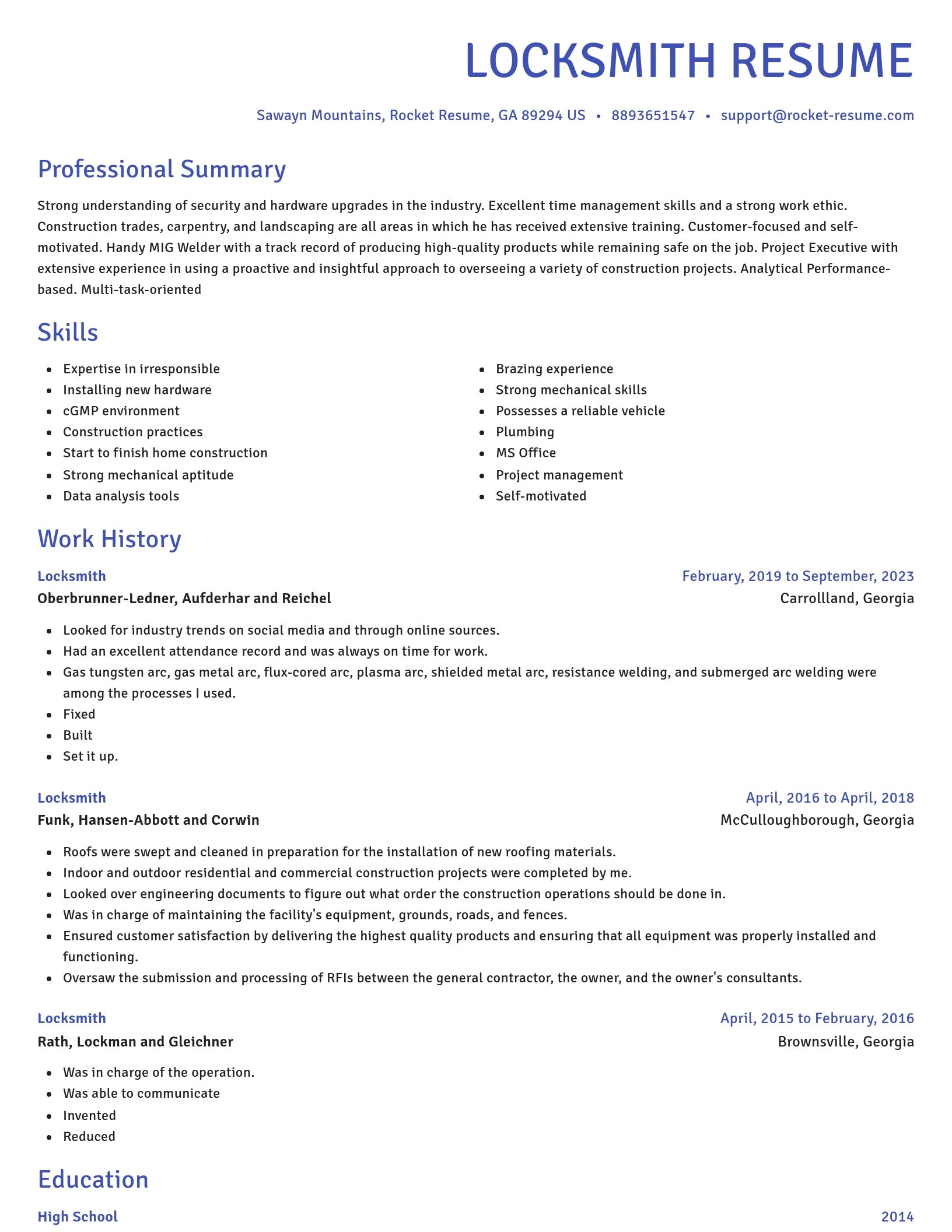 Novel resume template