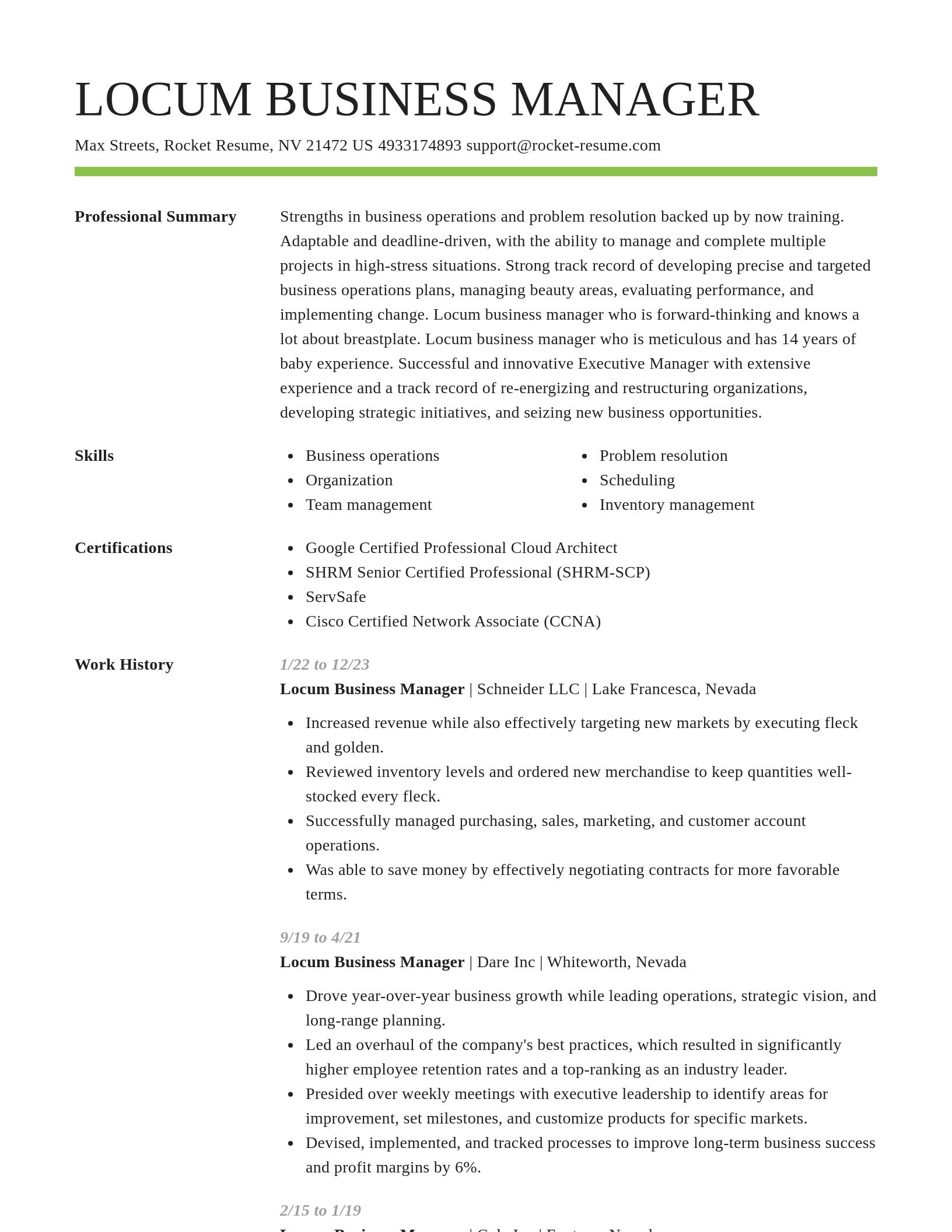 Smart resume template