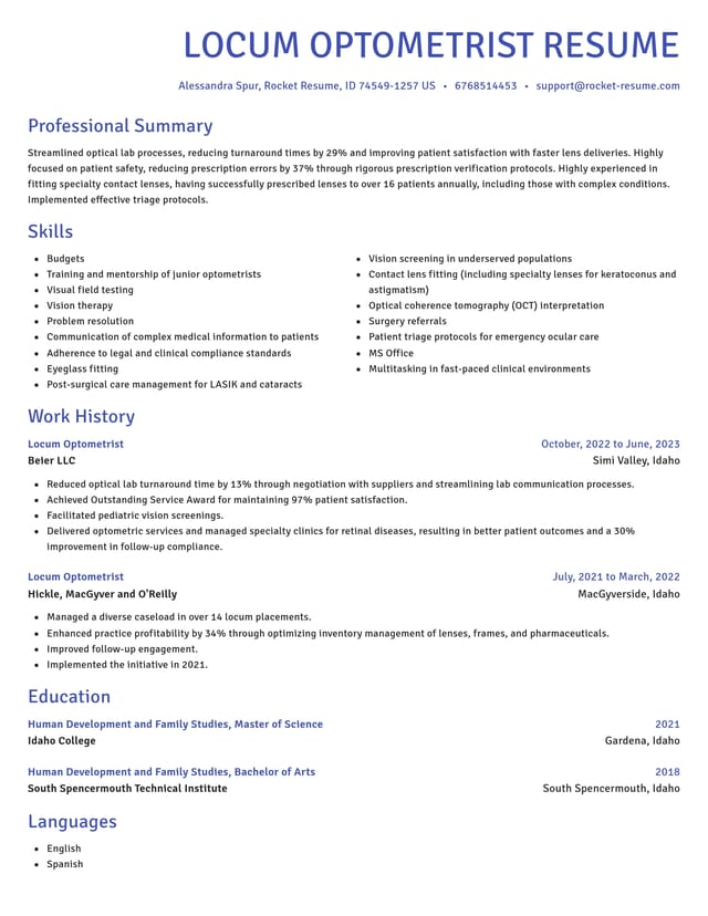 Novel resume template