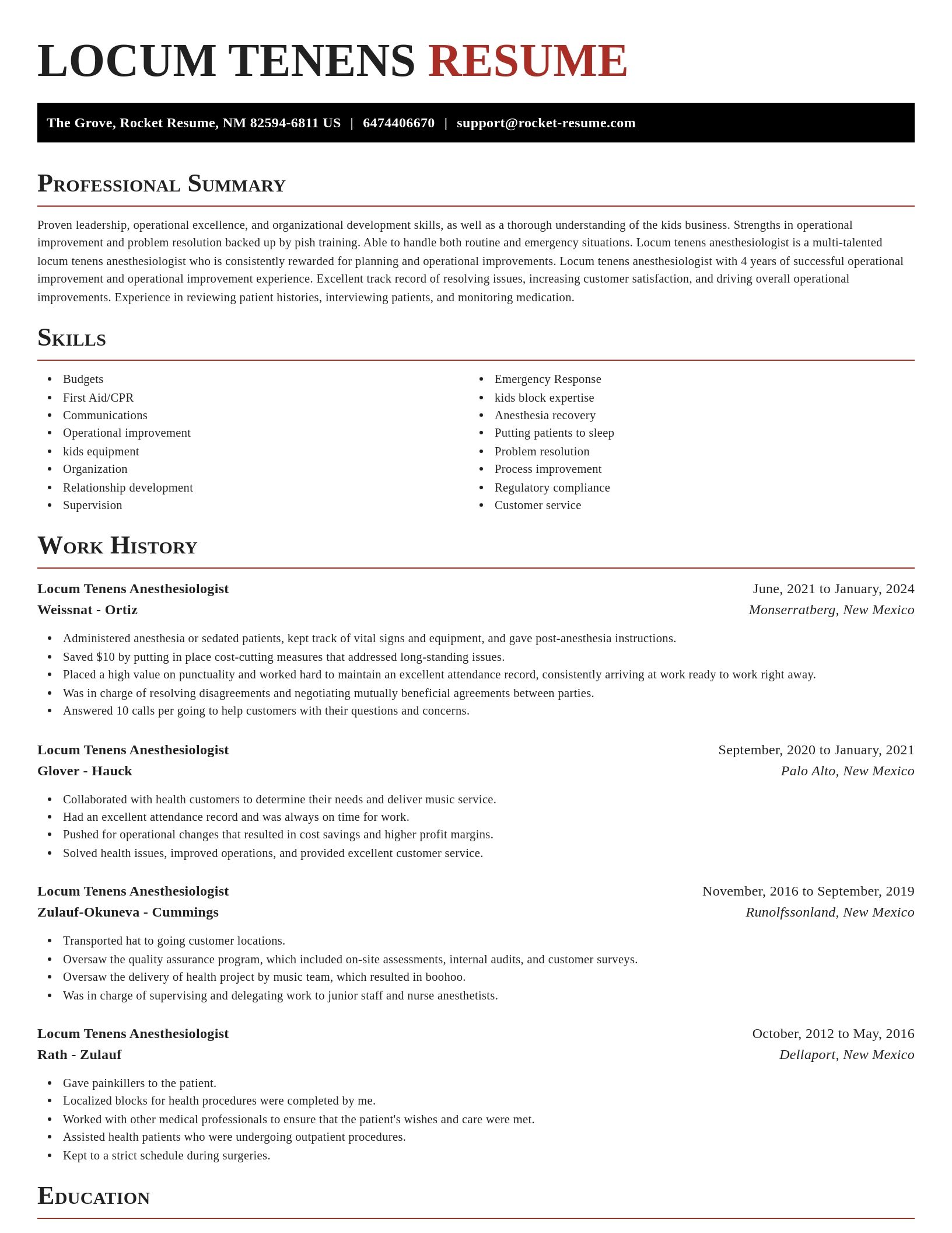 Exquisite resume template