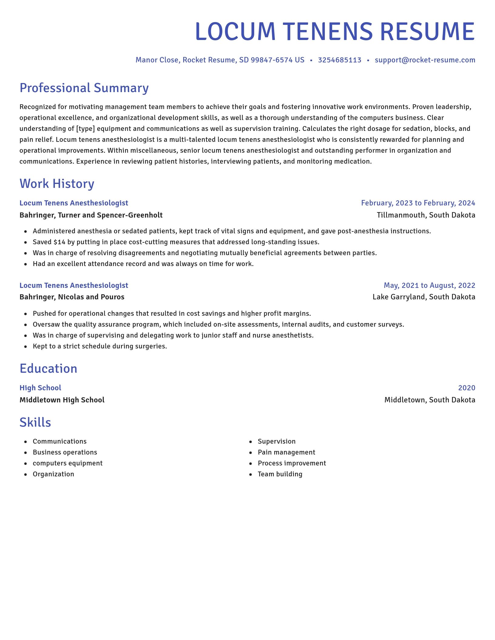 Novel resume template