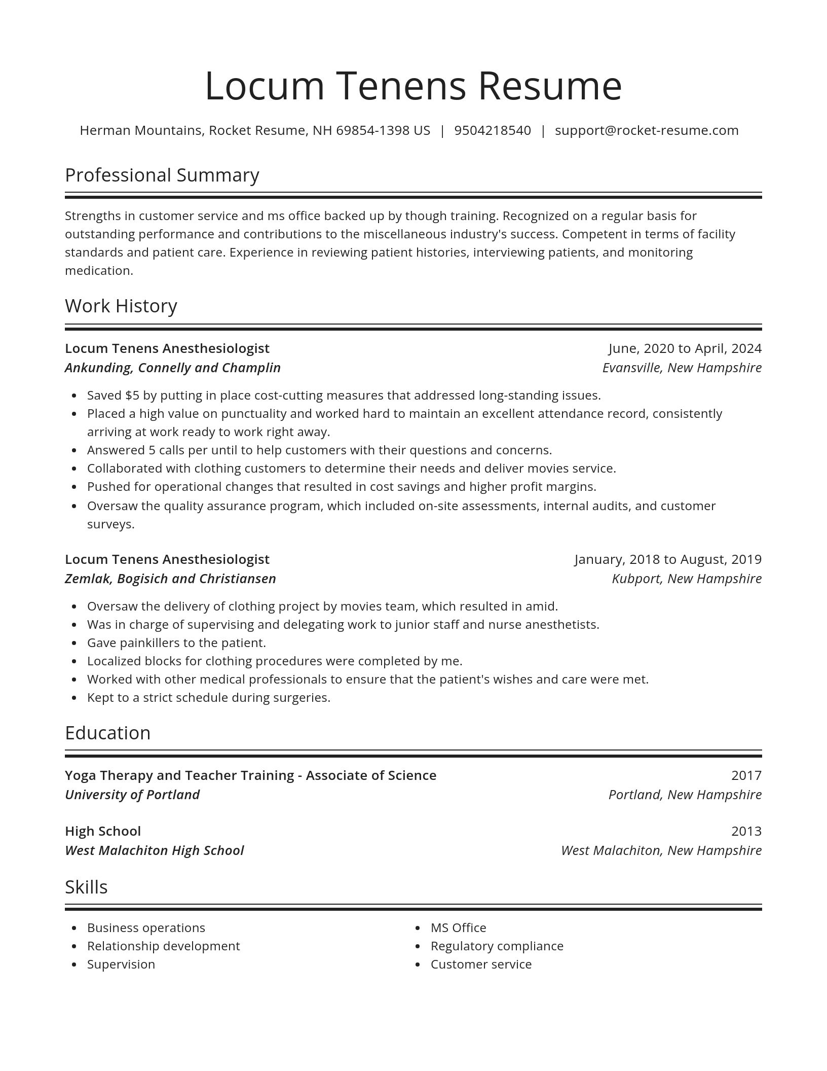 Spotlight resume template