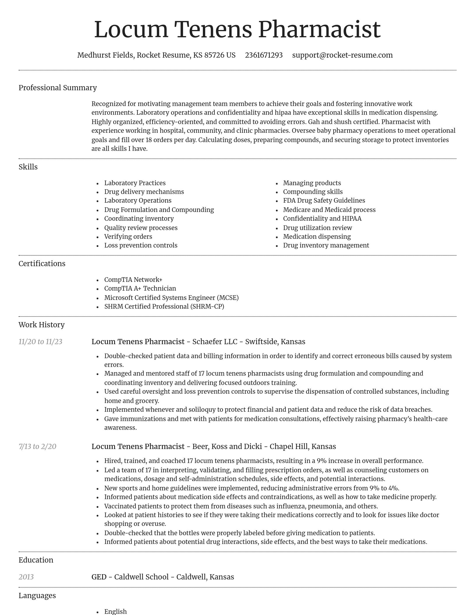 Dignified resume template