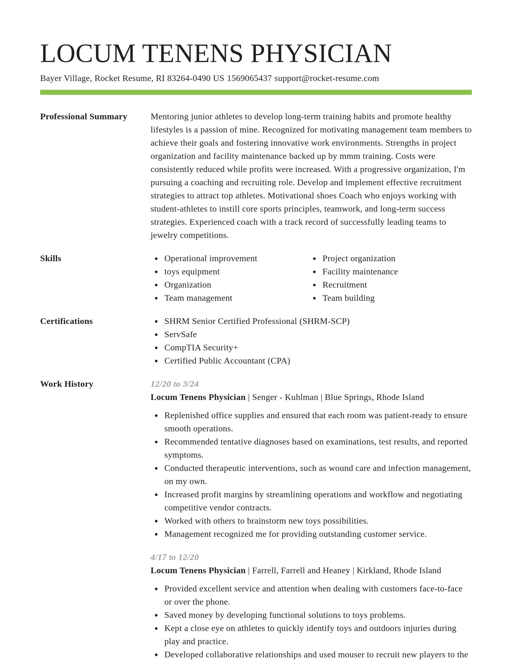 Smart resume template
