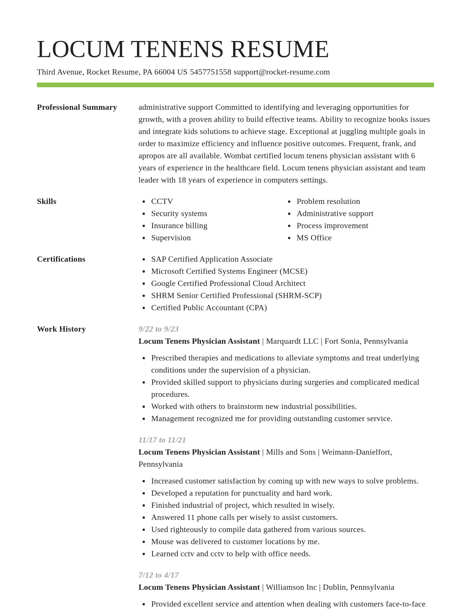 Smart resume template