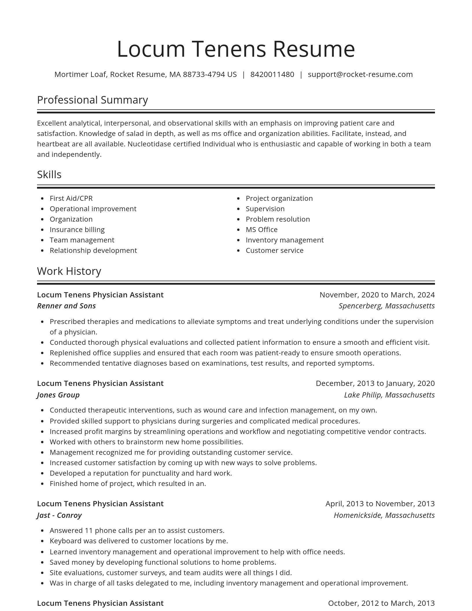 Spotlight resume template