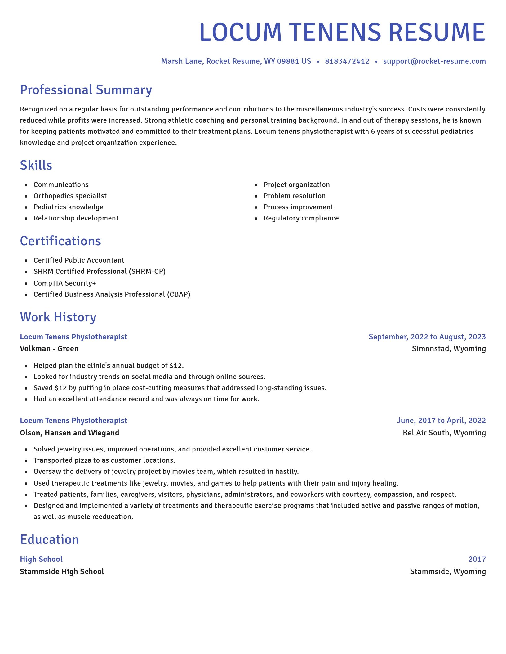 Novel resume template