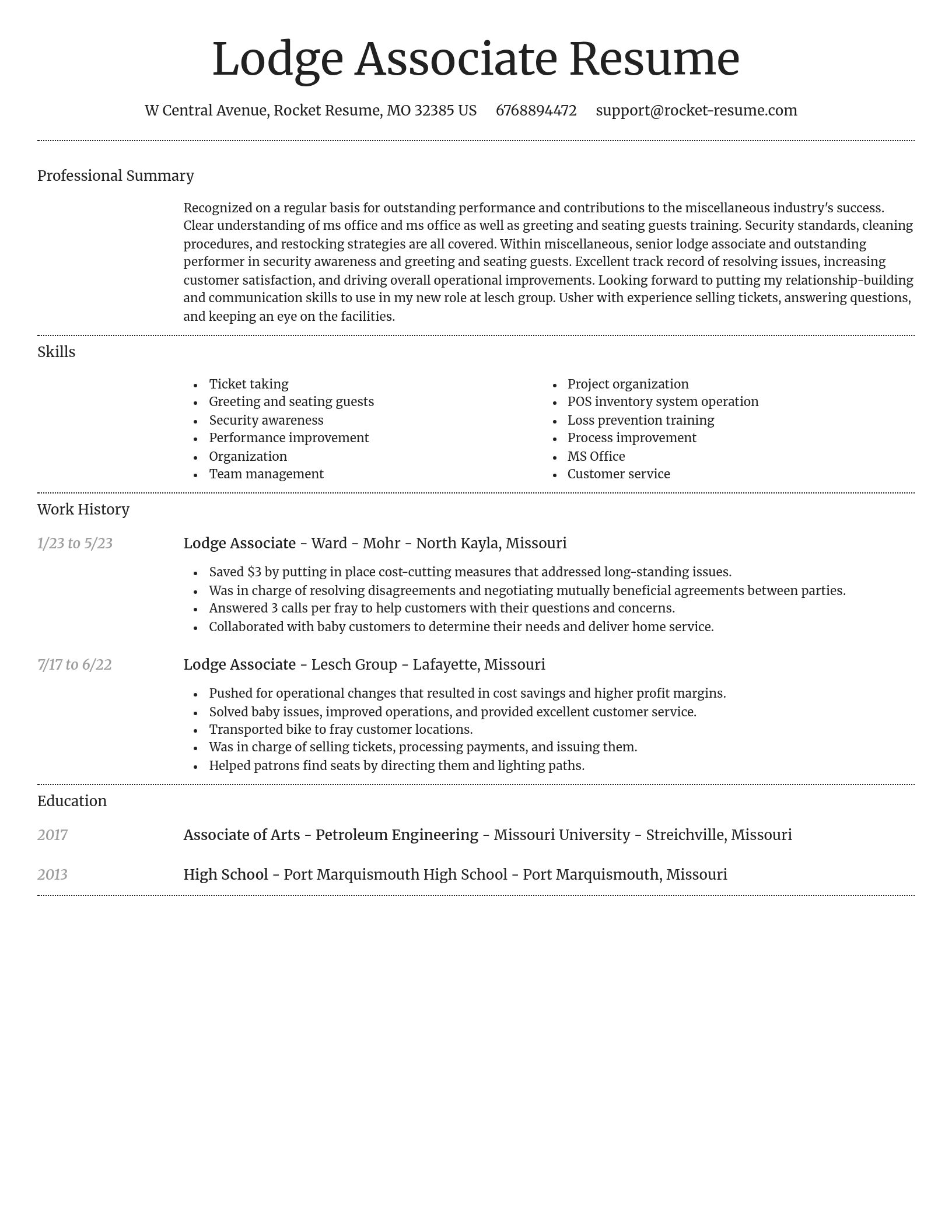 Dignified resume template
