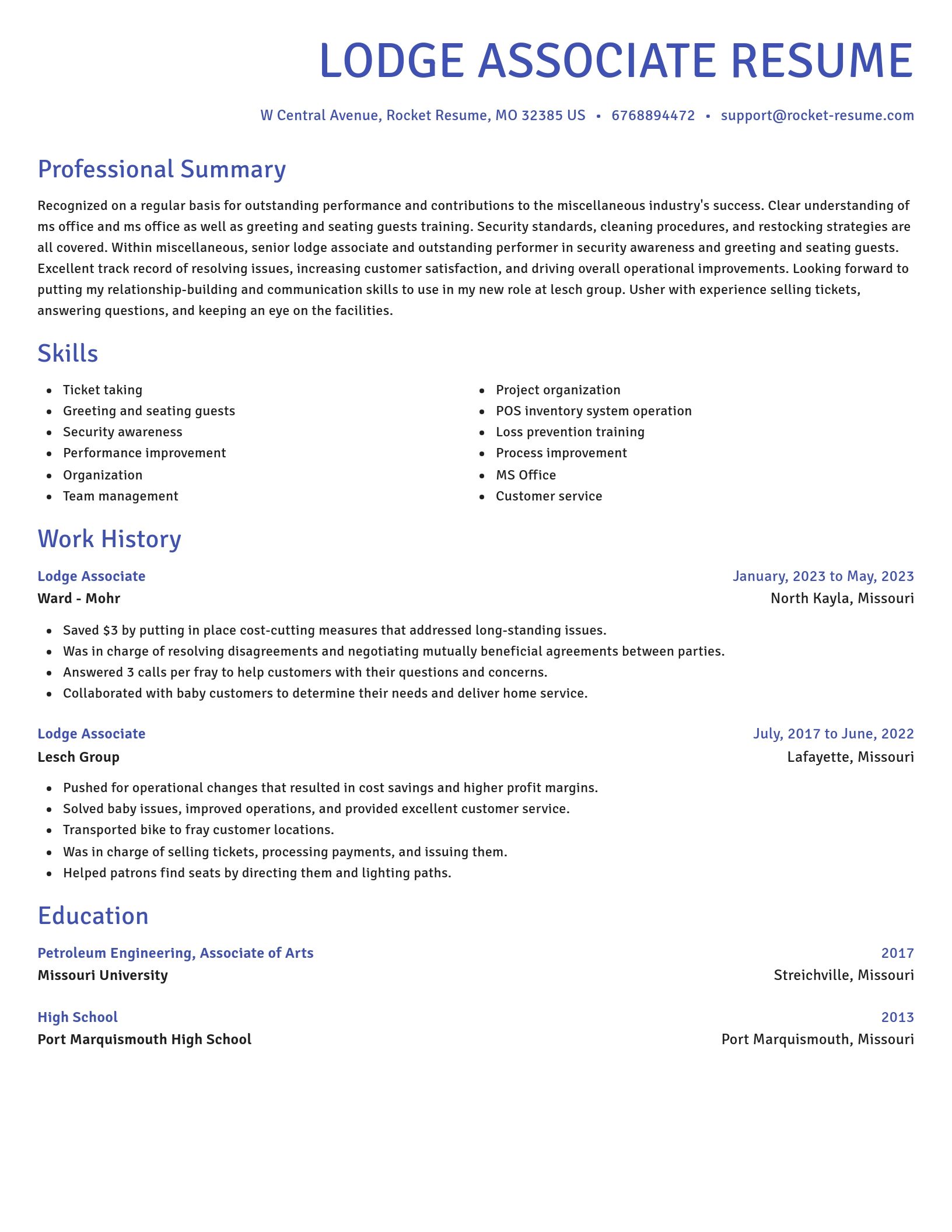 Novel resume template