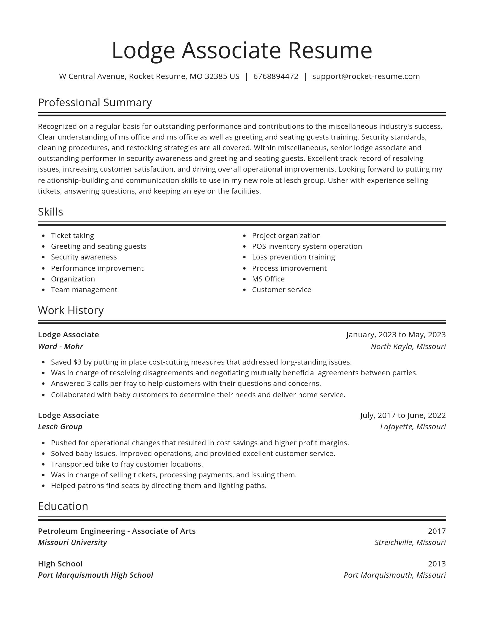 Spotlight resume template