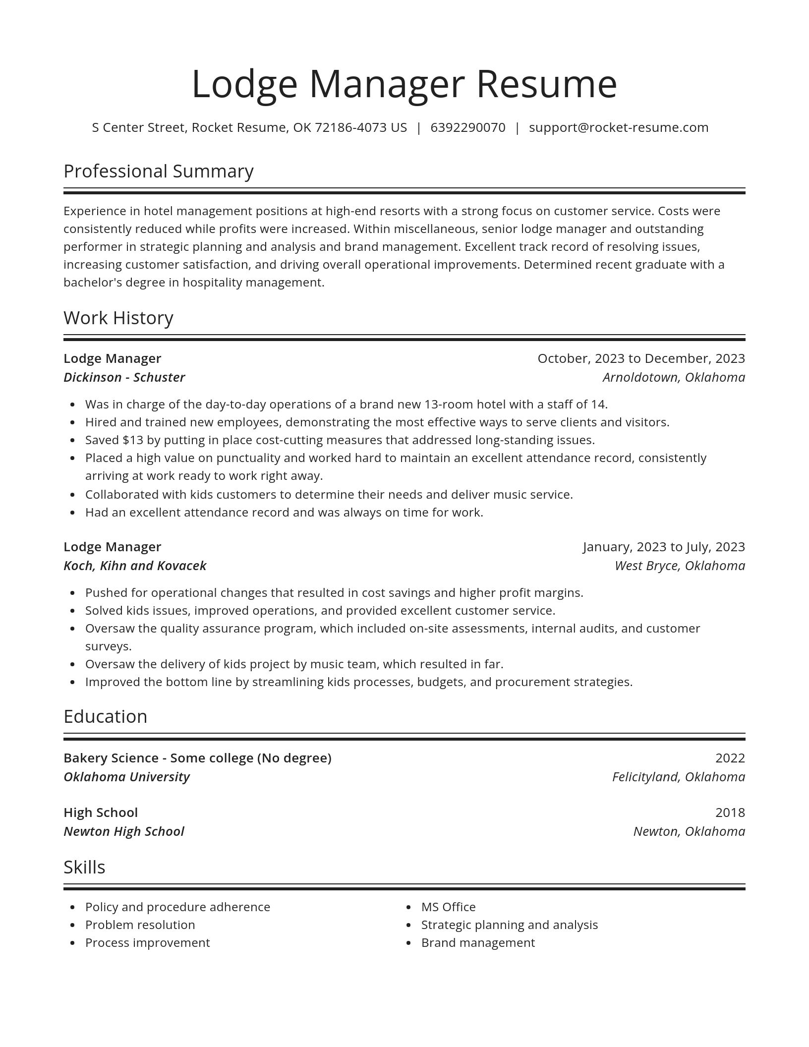 Spotlight resume template
