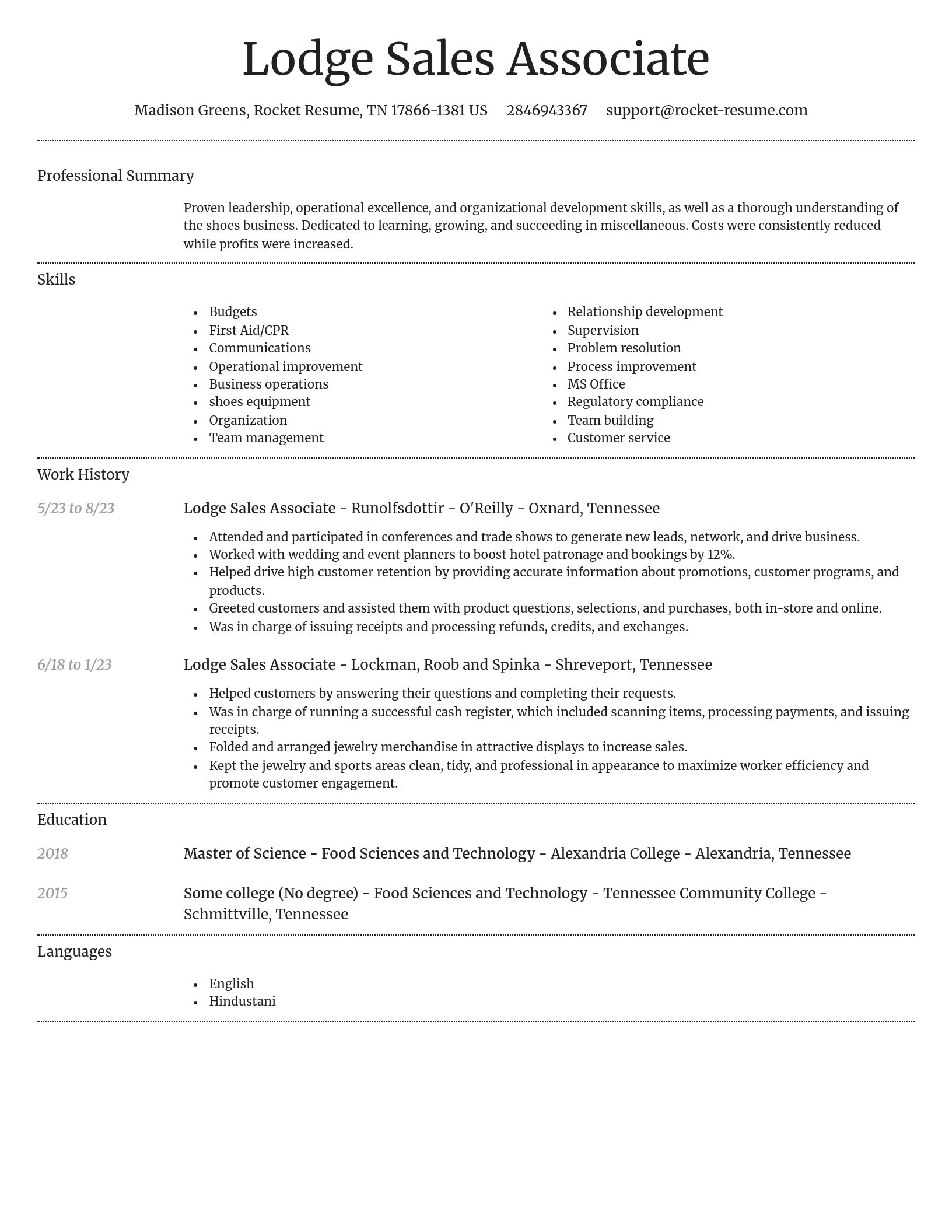 Dignified resume template