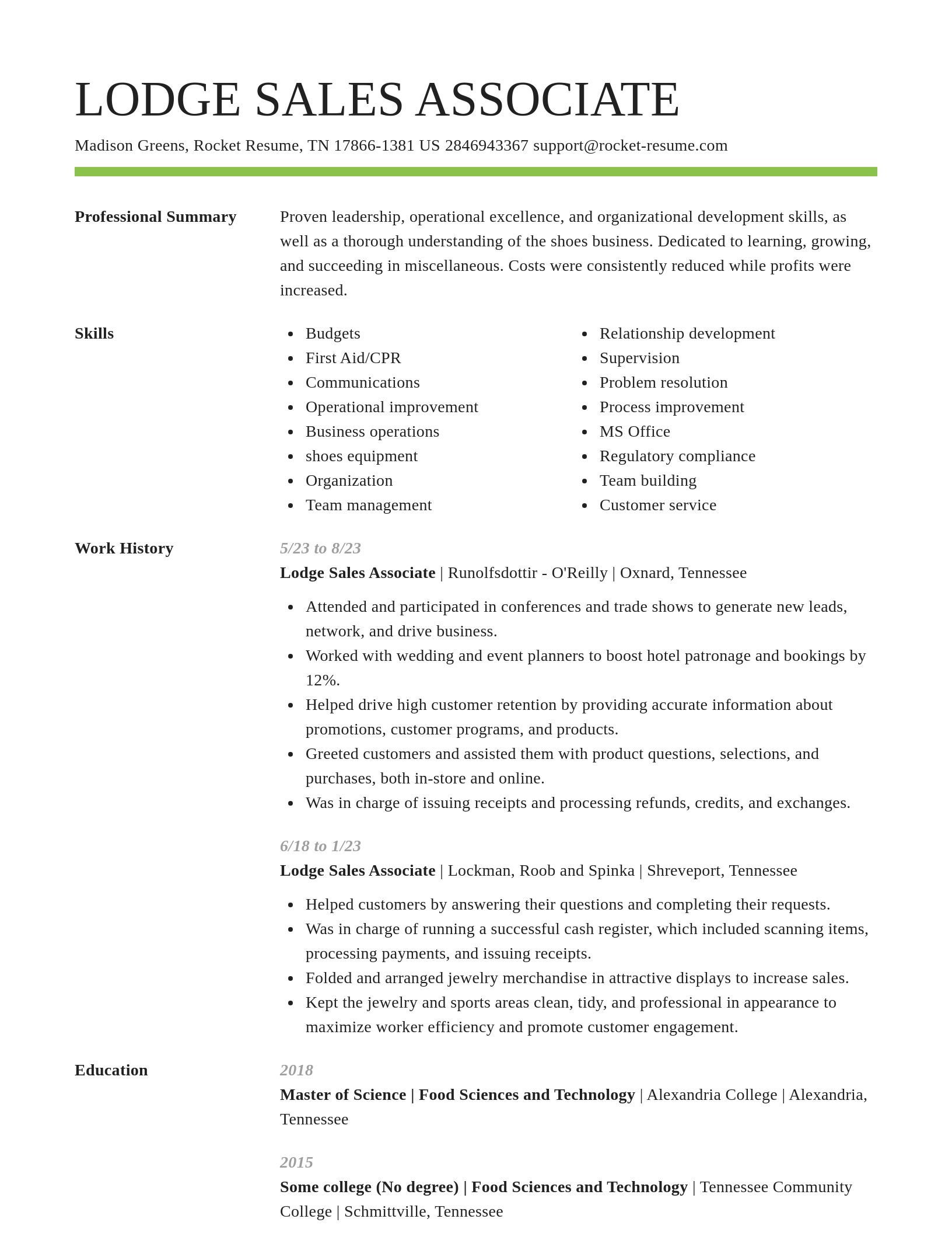 Smart resume template