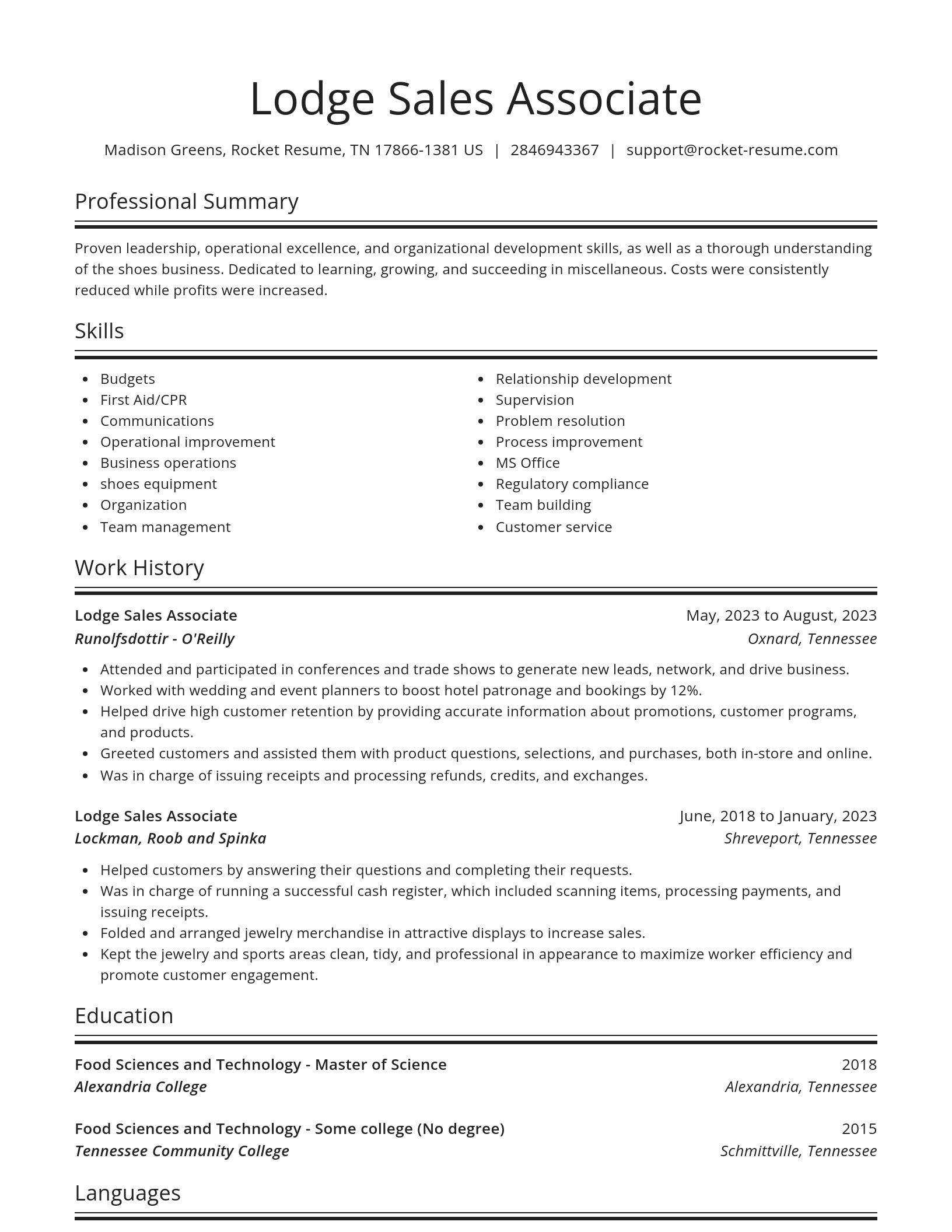 Spotlight resume template
