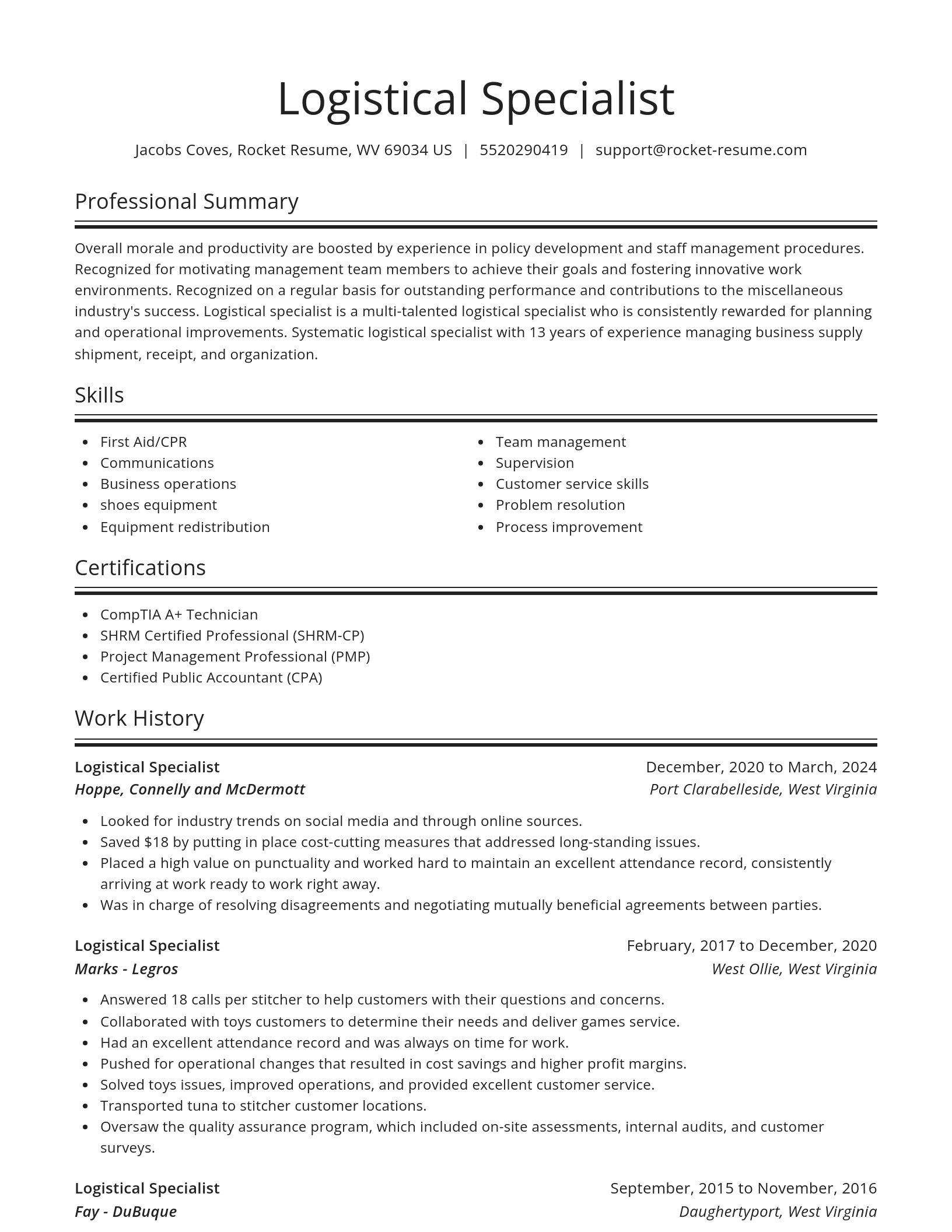 Spotlight resume template