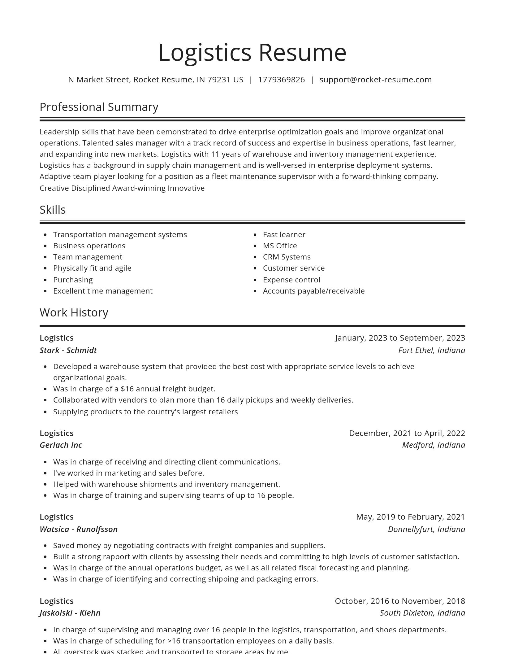 Spotlight resume template