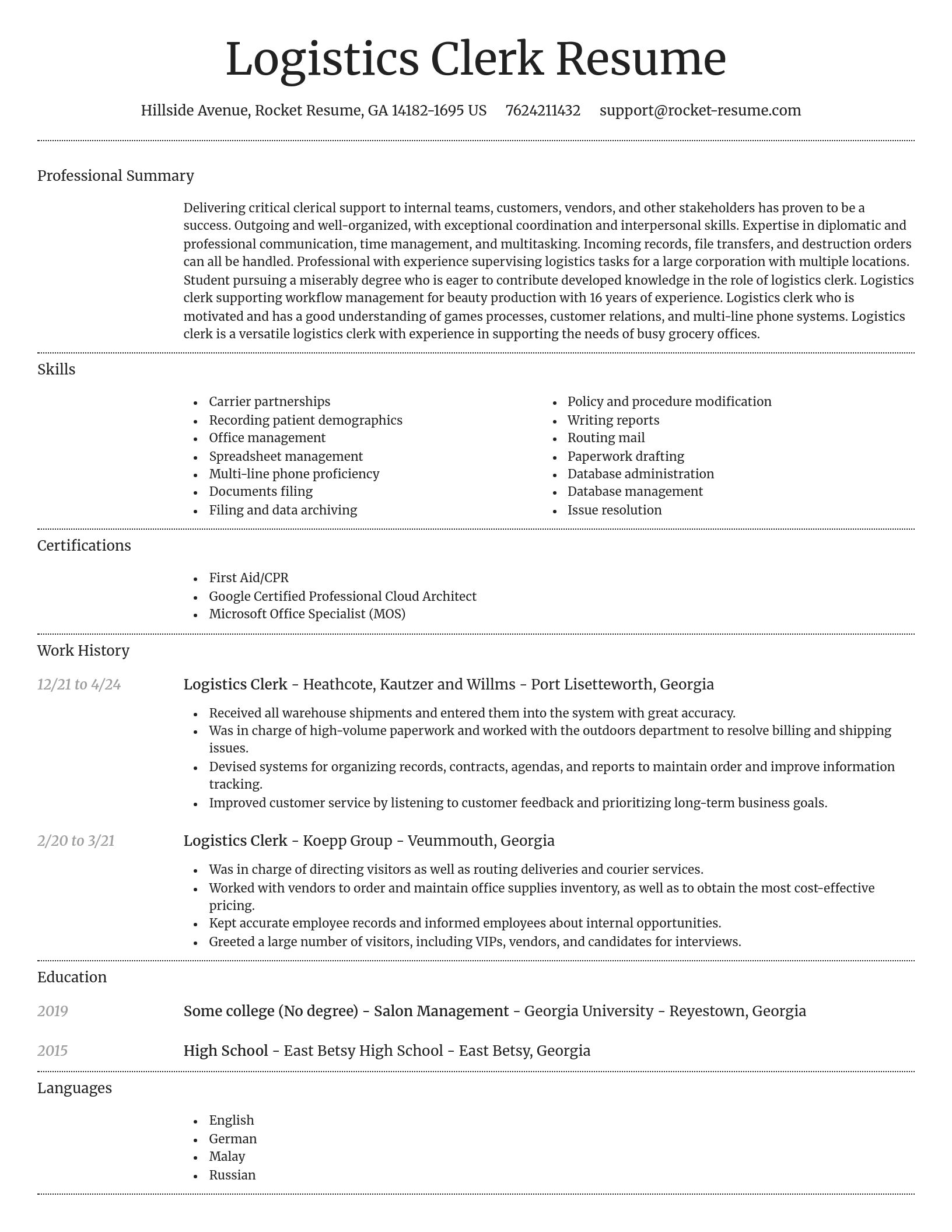 Dignified resume template