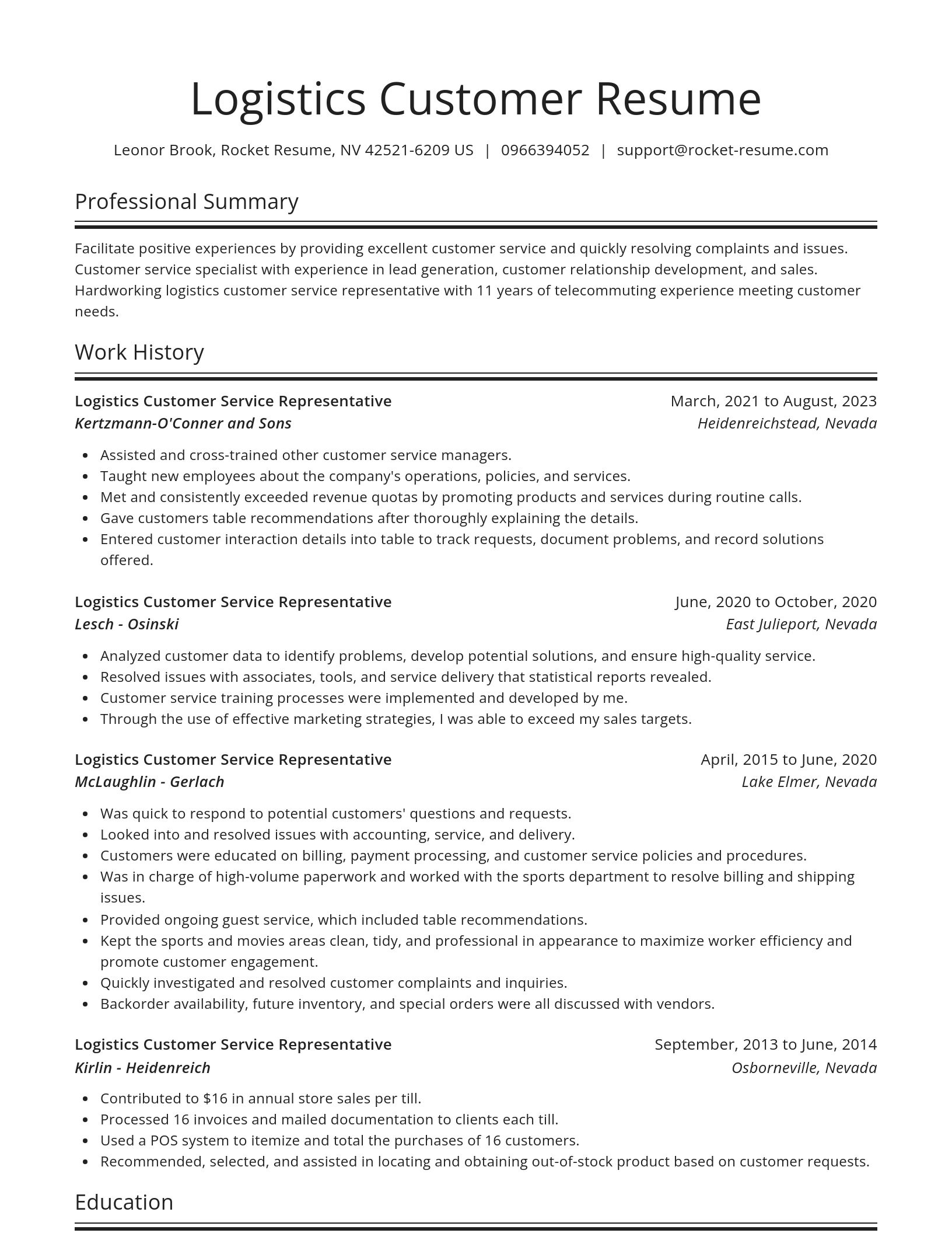 Spotlight resume template