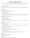 Logistics Dispatcher resume template